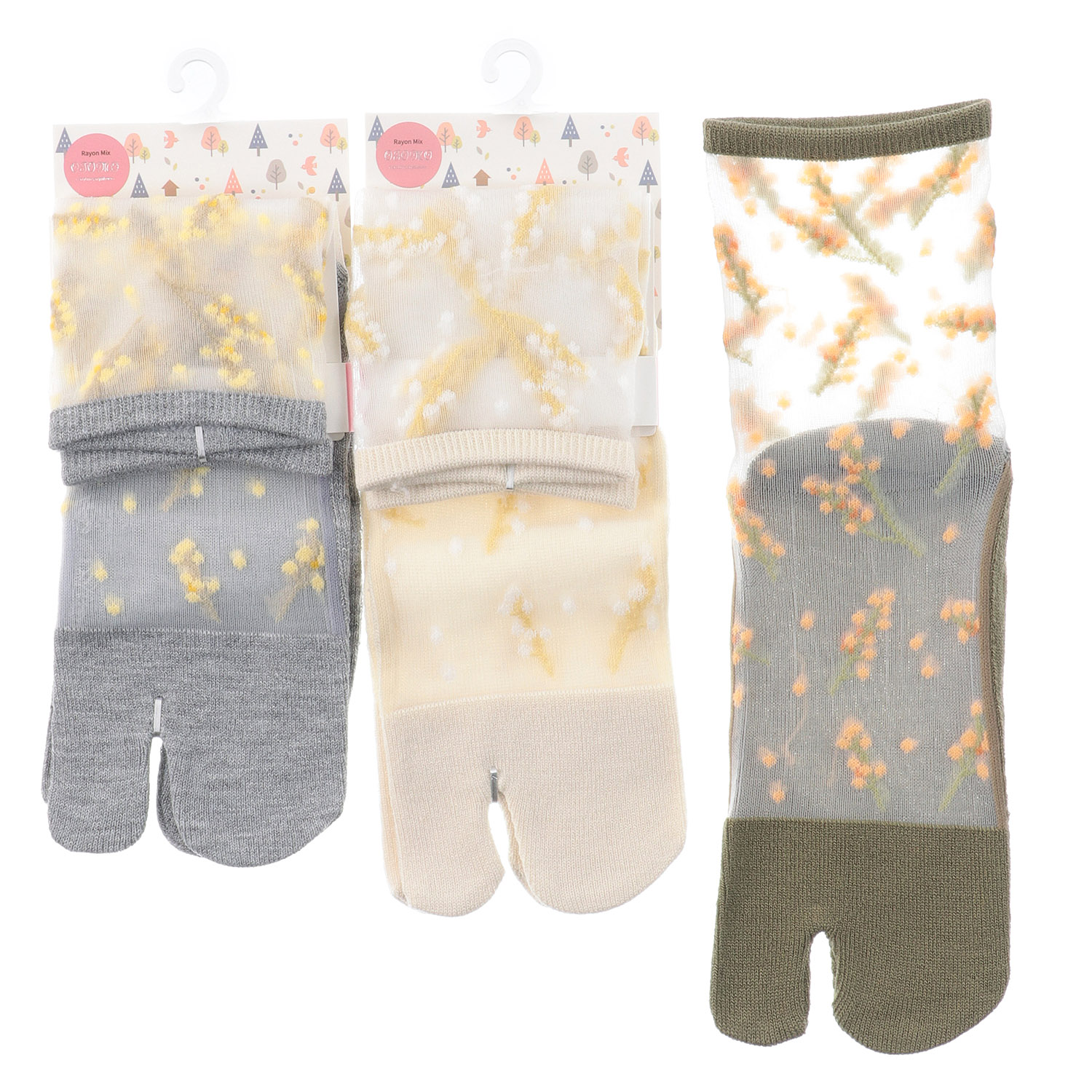 足袋 シースル－ ロークルー丈 ミモザ【在庫限り】