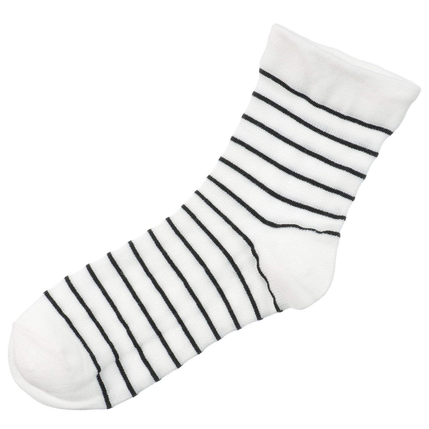 ひやりん冷感 ロークルー丈 ワッフルボーダ－柄 - 画像2