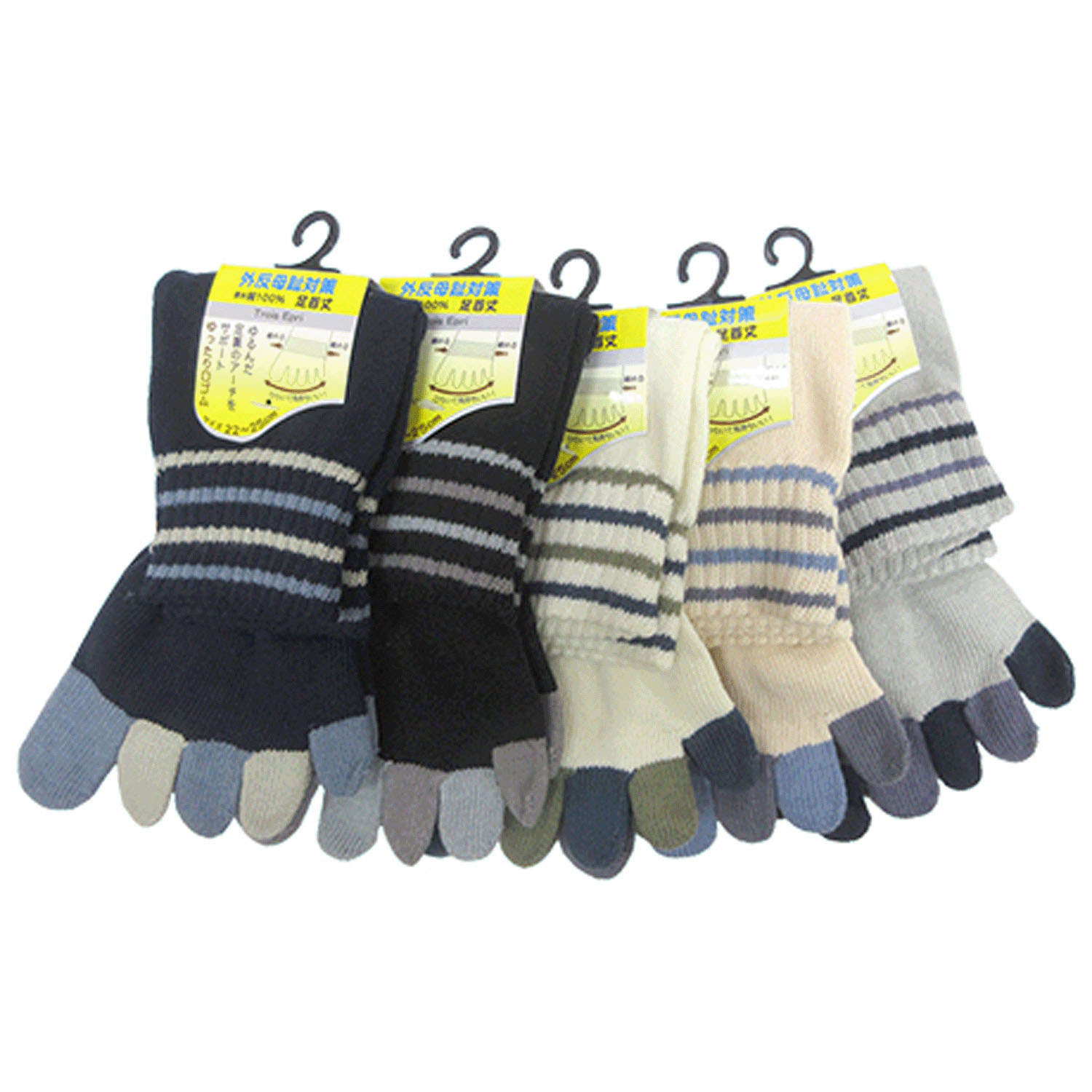 クルー丈 5本指 外反母趾対策 アメリブライン入り＆指先マルチ