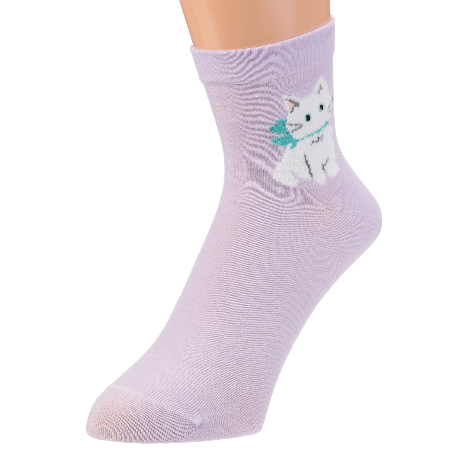 クルー丈 モール猫 靴下【在庫限り】 - 画像2