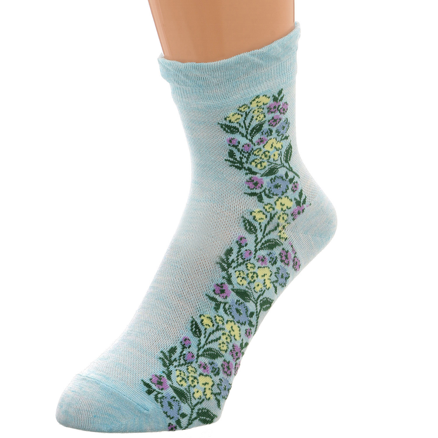 クルー丈 接触冷感 花柄  靴下 - 画像2