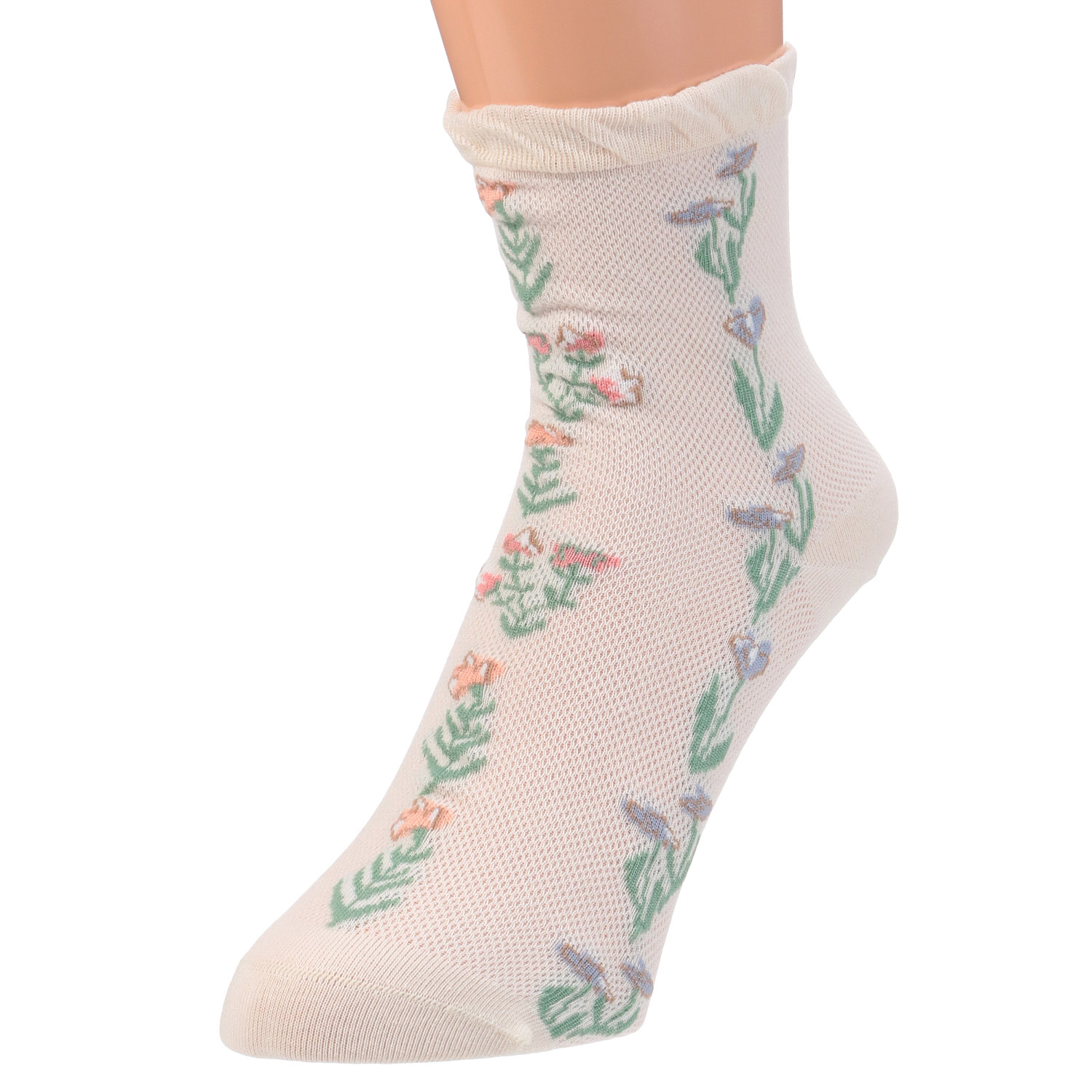 クルー丈 メッシュ 表糸綿100％ 靴下【在庫限り】 - 画像2