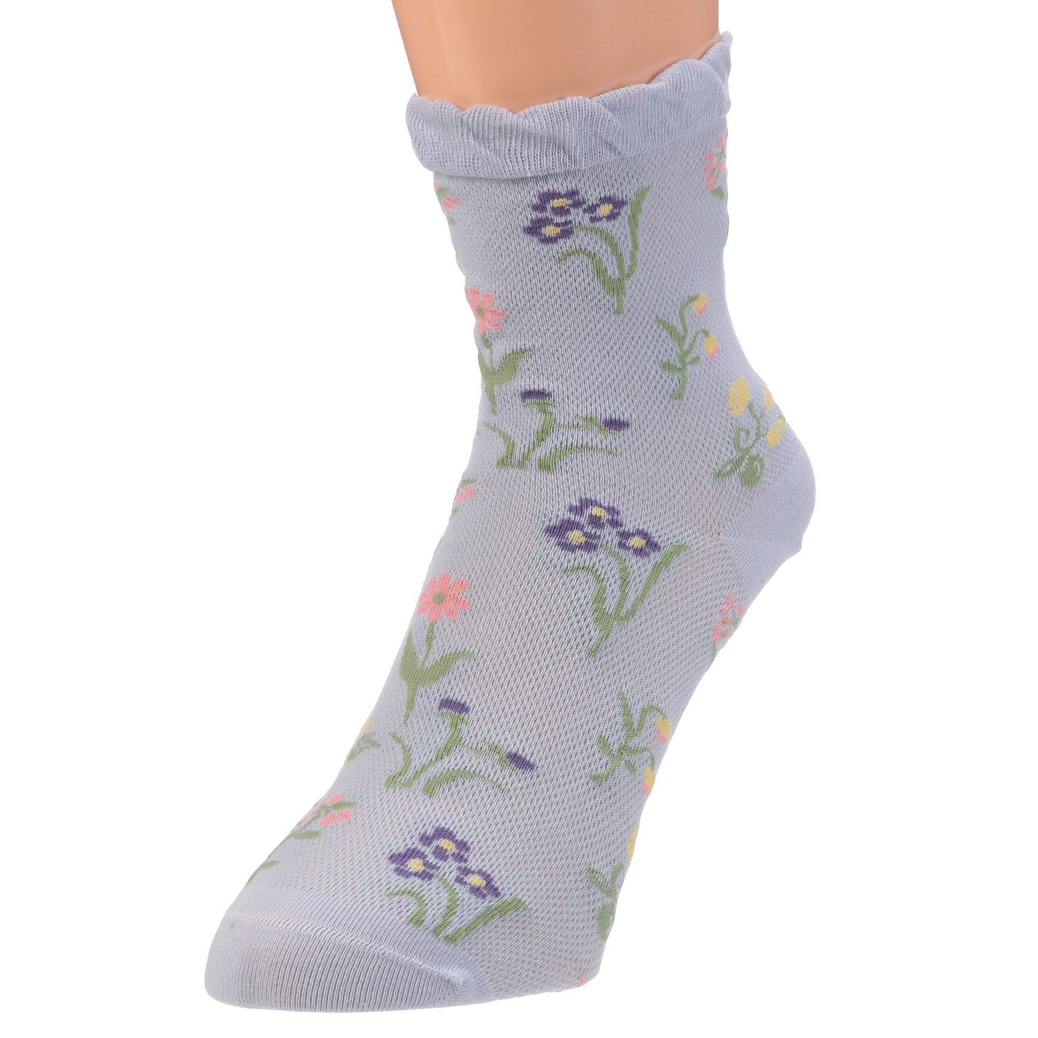 クルー丈 メッシュ 表糸綿100％ 靴下 - 画像2