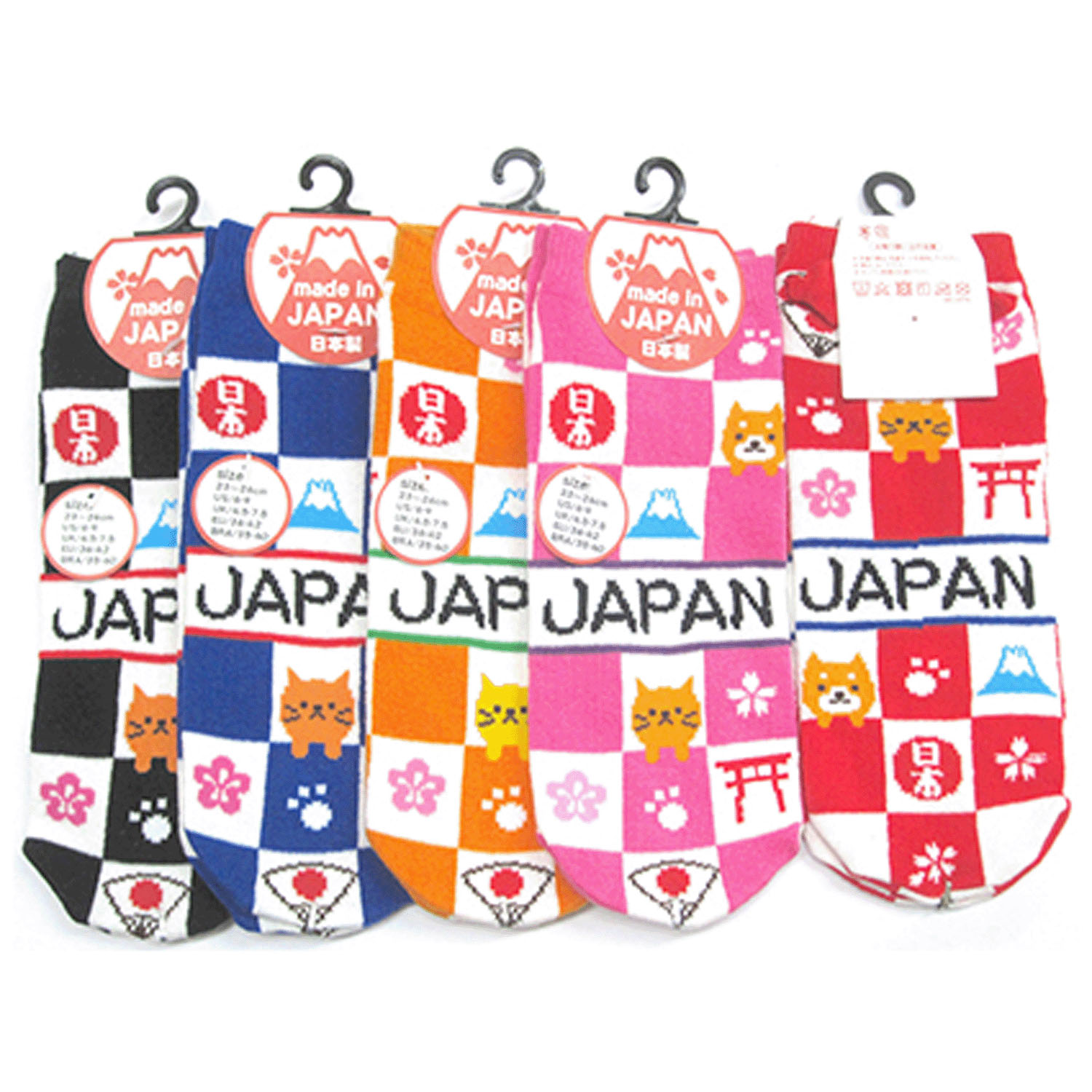 お土産ソックス JAPAN市松模様