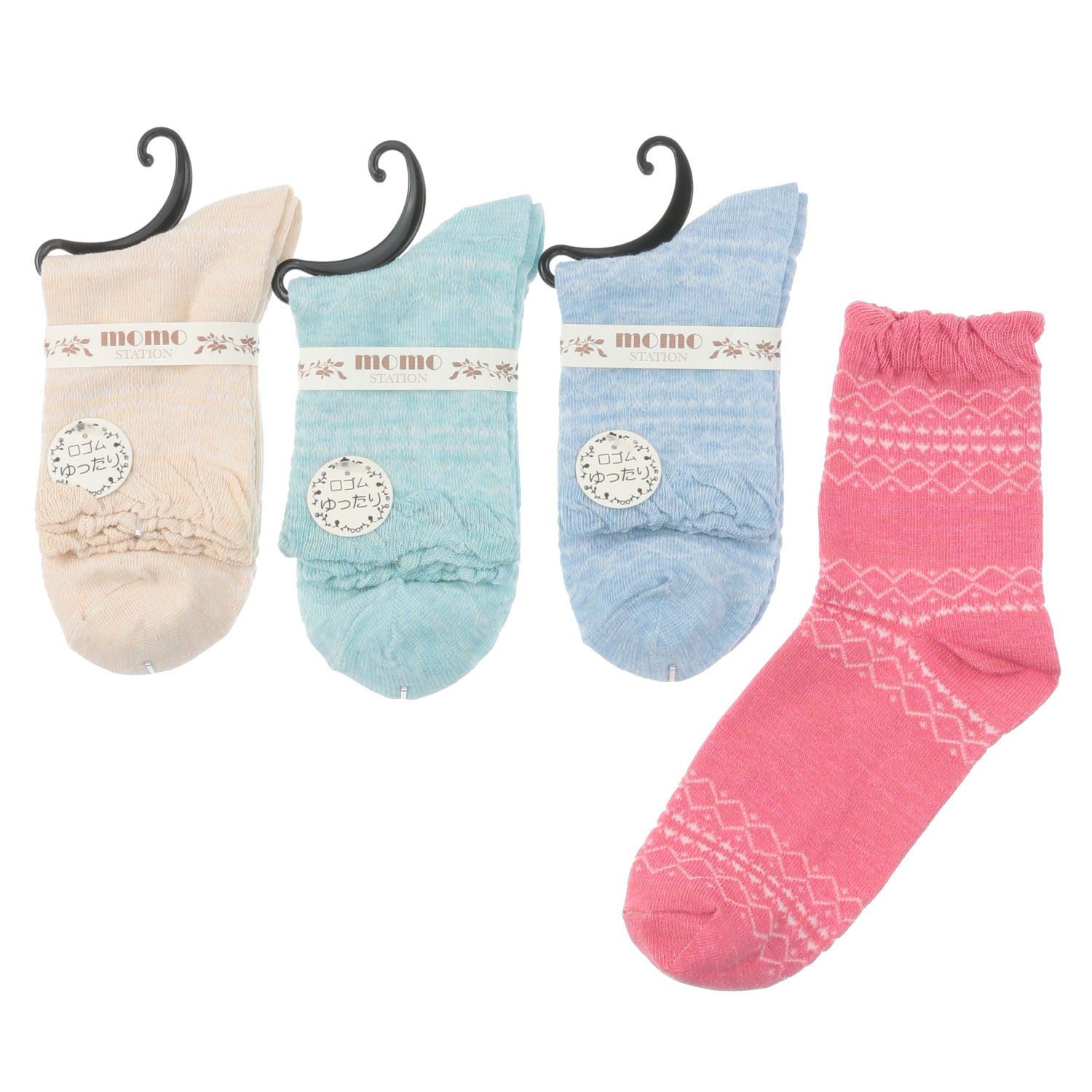 クルー 幾何学柄 靴下