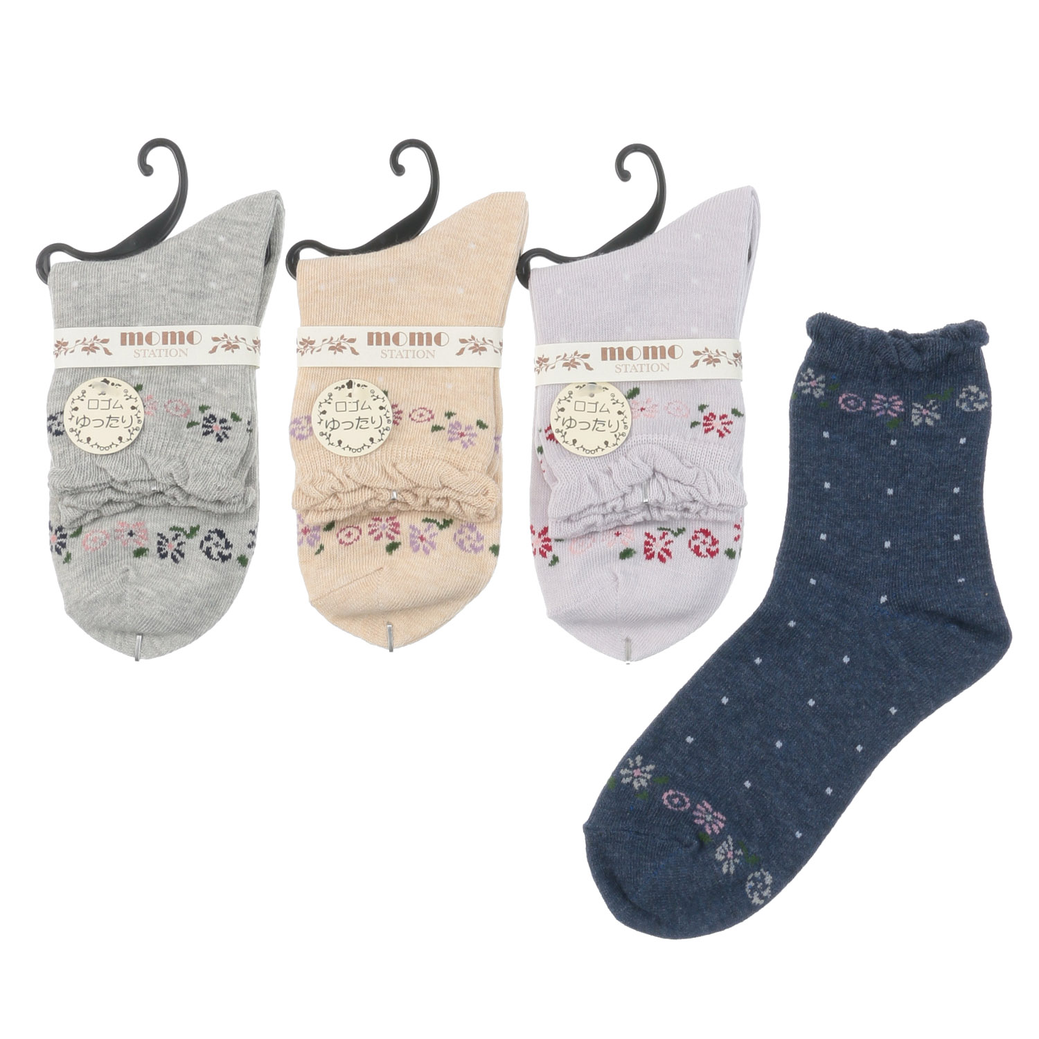 クルー 花ドット 靴下【在庫限り】