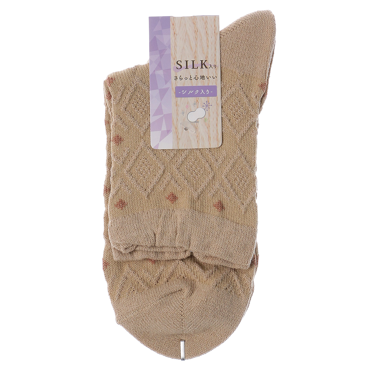 シルク入り ロークルー丈 フロートダイヤドット【在庫限り】 - 画像2