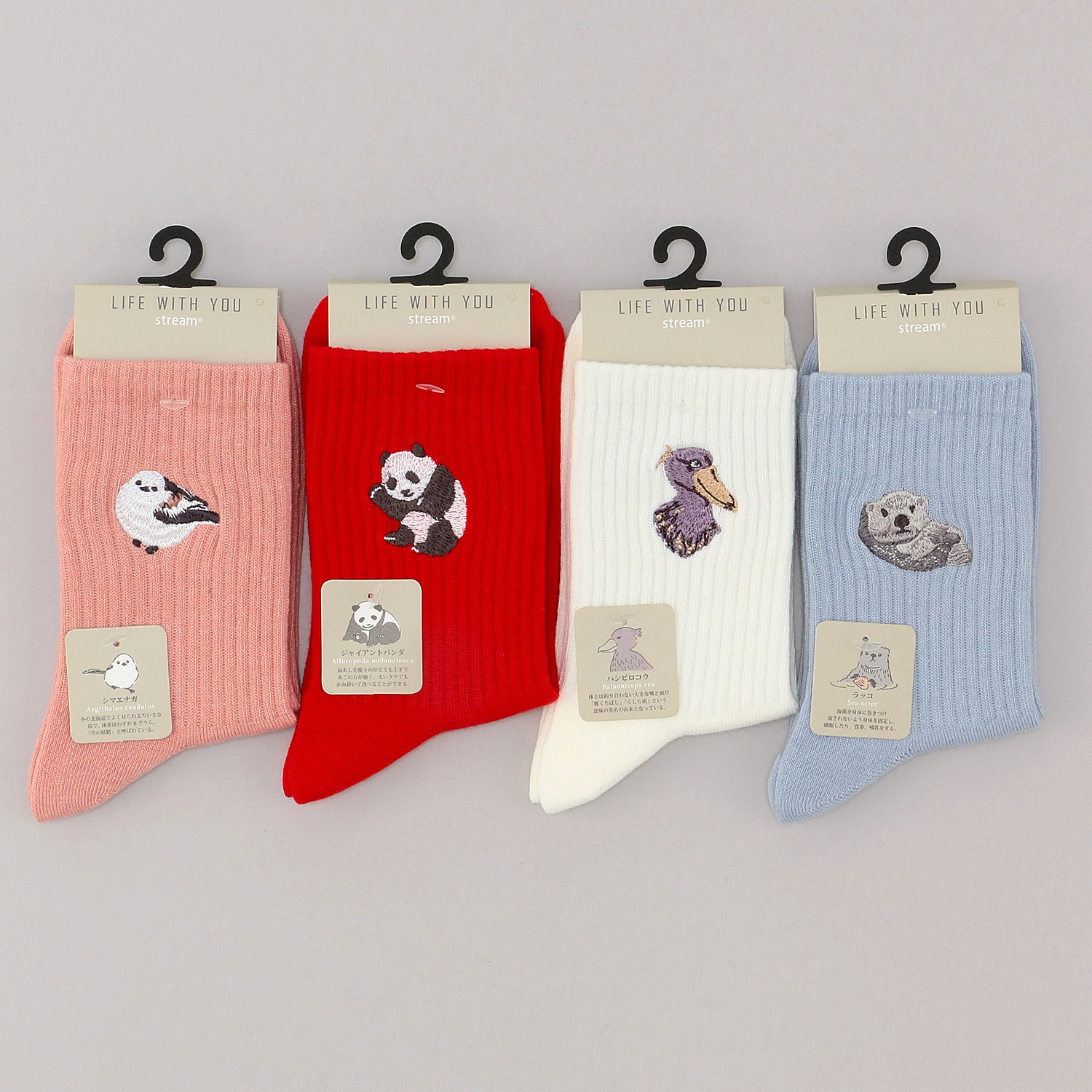新色追加★STREAM LIFE WITH YOU クルー丈 動物 刺繍 靴下 - 画像2