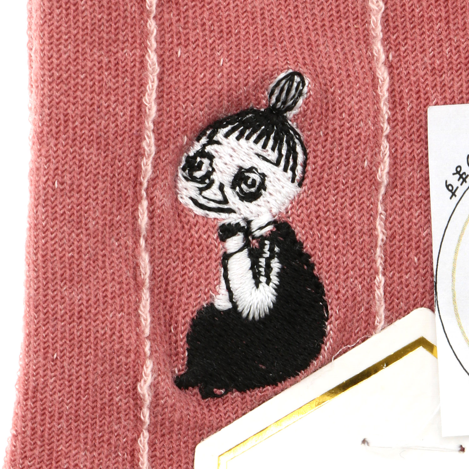 日本製 MOOMINロークルーソックス シルク入り 逆スパセンター花 ミムラ刺繍【在庫限り】 - 画像4