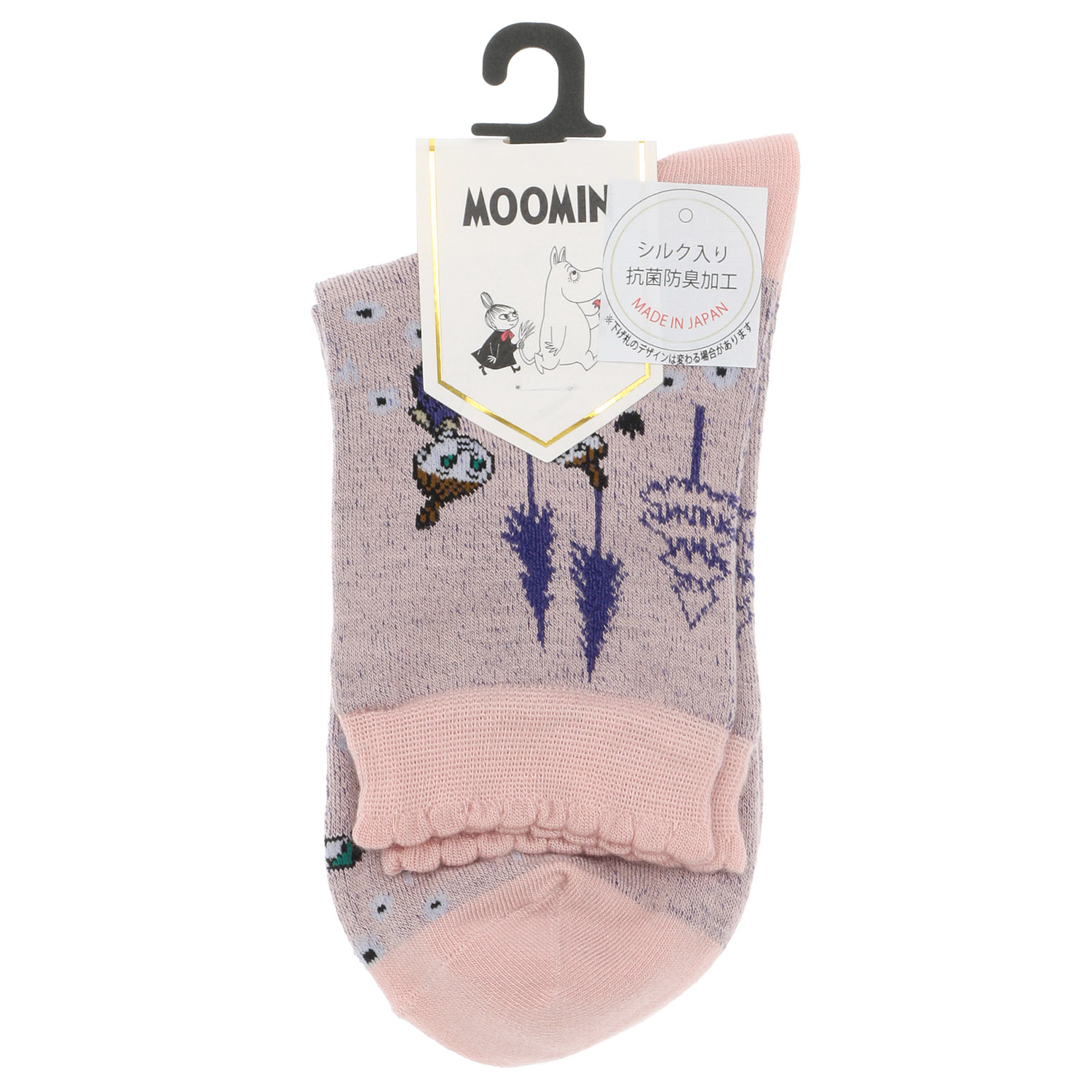 日本製 MOOMINロークルーソックス シルク入り ピクニック柄【在庫限り】 - 画像2