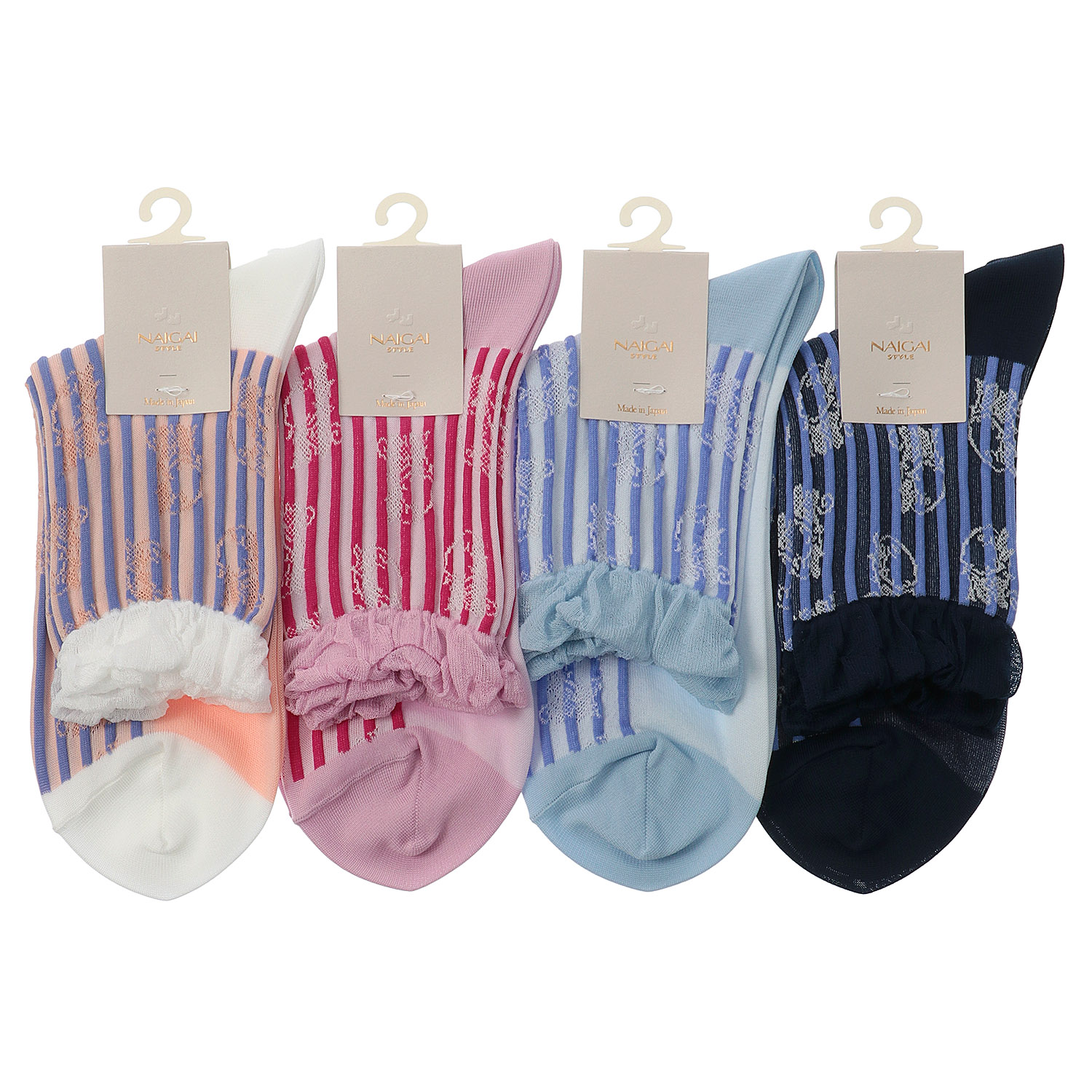 NAIGAI STYLE リングストライプ フロート クルー丈