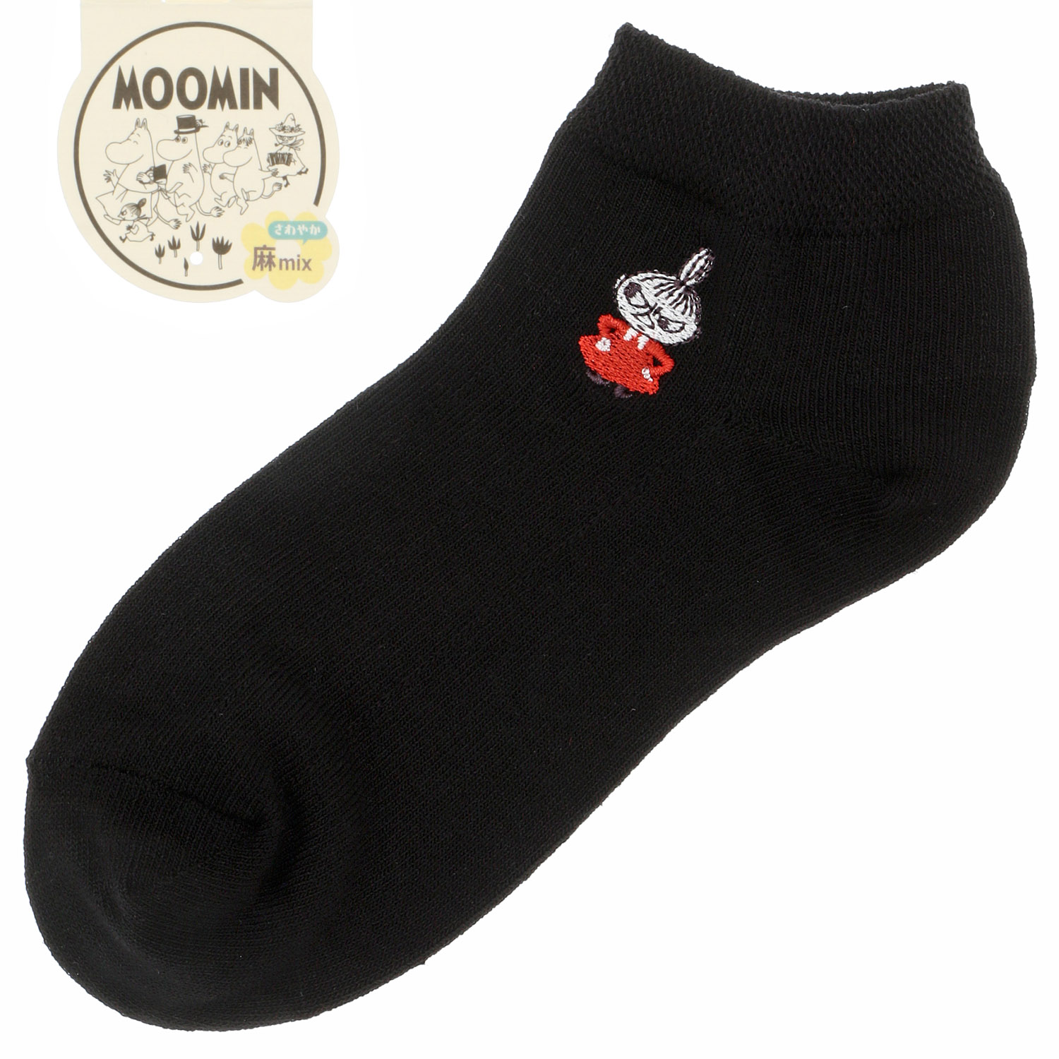 MOOMIN スニーカー丈ソックス 麻入り タックストライプ【在庫限り】 - 画像2
