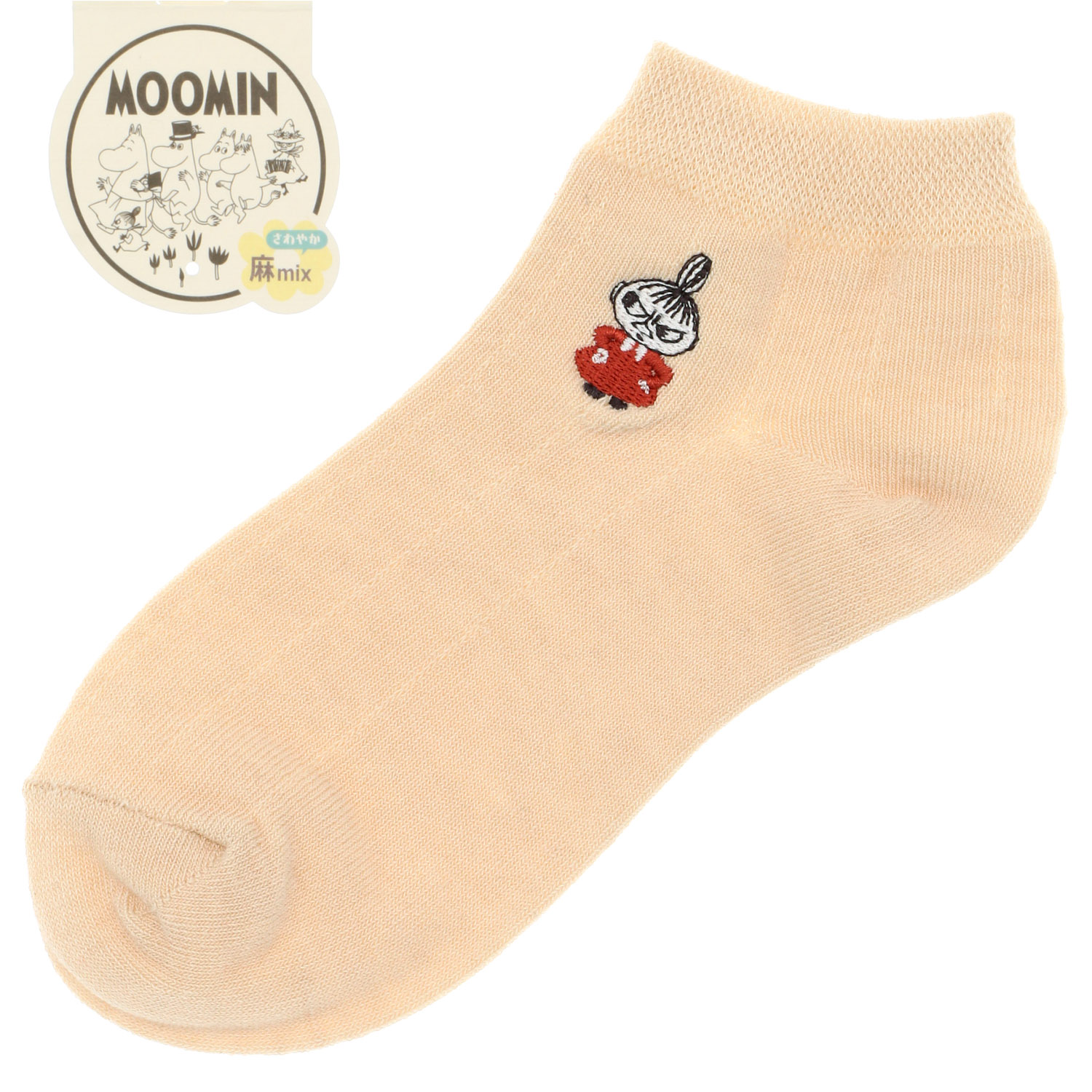 MOOMIN スニーカー丈ソックス 麻入り タックストライプ【在庫限り】 - 画像3
