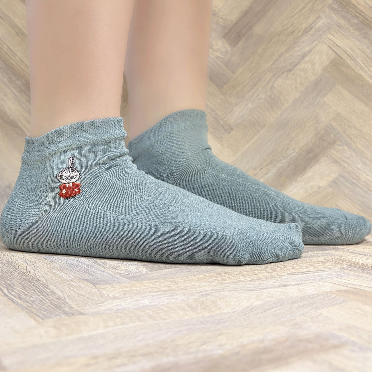 MOOMIN スニーカー丈ソックス 麻入り タックストライプ【在庫限り】 - 画像7