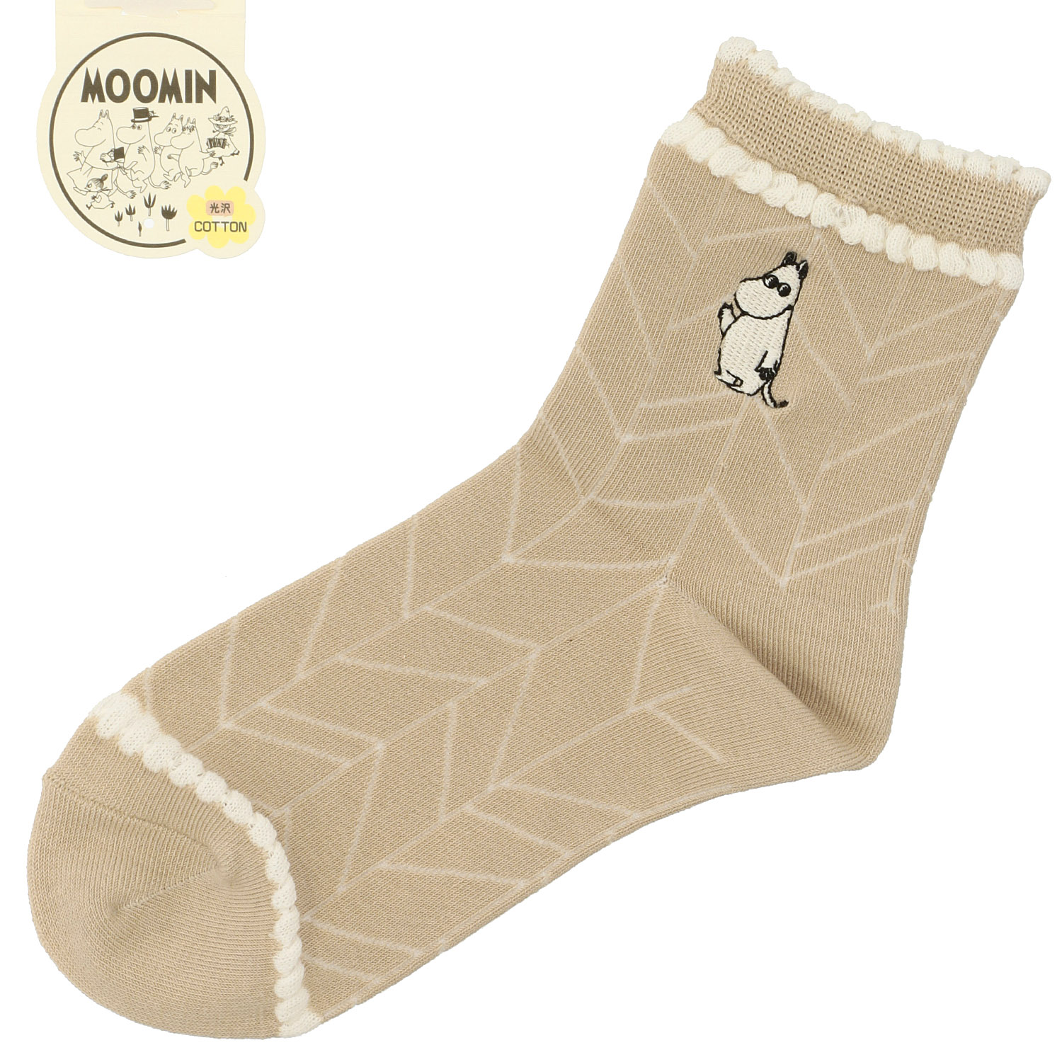 MOOMIN ロークルーソックス 枝柄ムーミン刺繍【在庫限り】 - 画像3