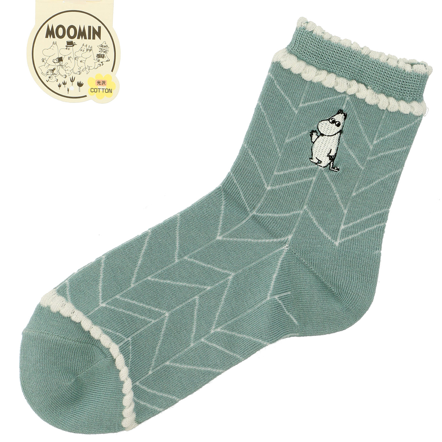 MOOMIN ロークルーソックス 枝柄ムーミン刺繍【在庫限り】 - 画像5