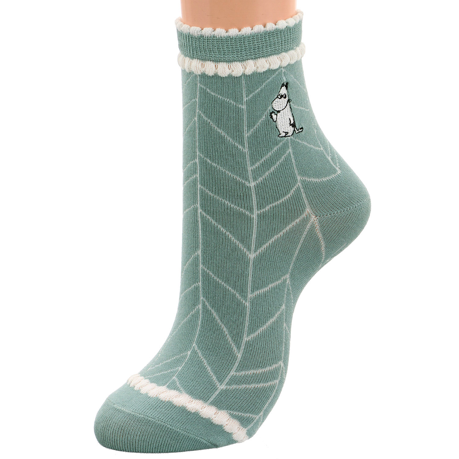 MOOMIN ロークルーソックス 枝柄ムーミン刺繍【在庫限り】 - 画像6