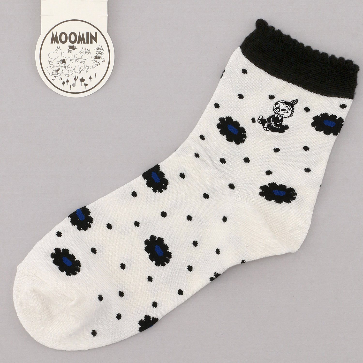 MOOMIN ロークルーソックス 花ドット＋ミイ刺繍【在庫限り】 - 画像2