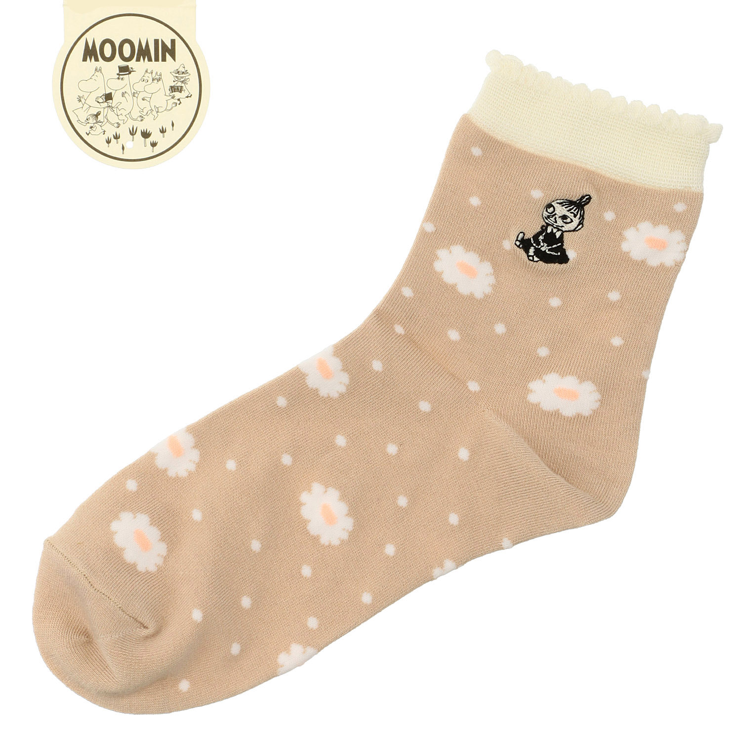 MOOMIN ロークルーソックス 花ドット＋ミイ刺繍【在庫限り】 - 画像4