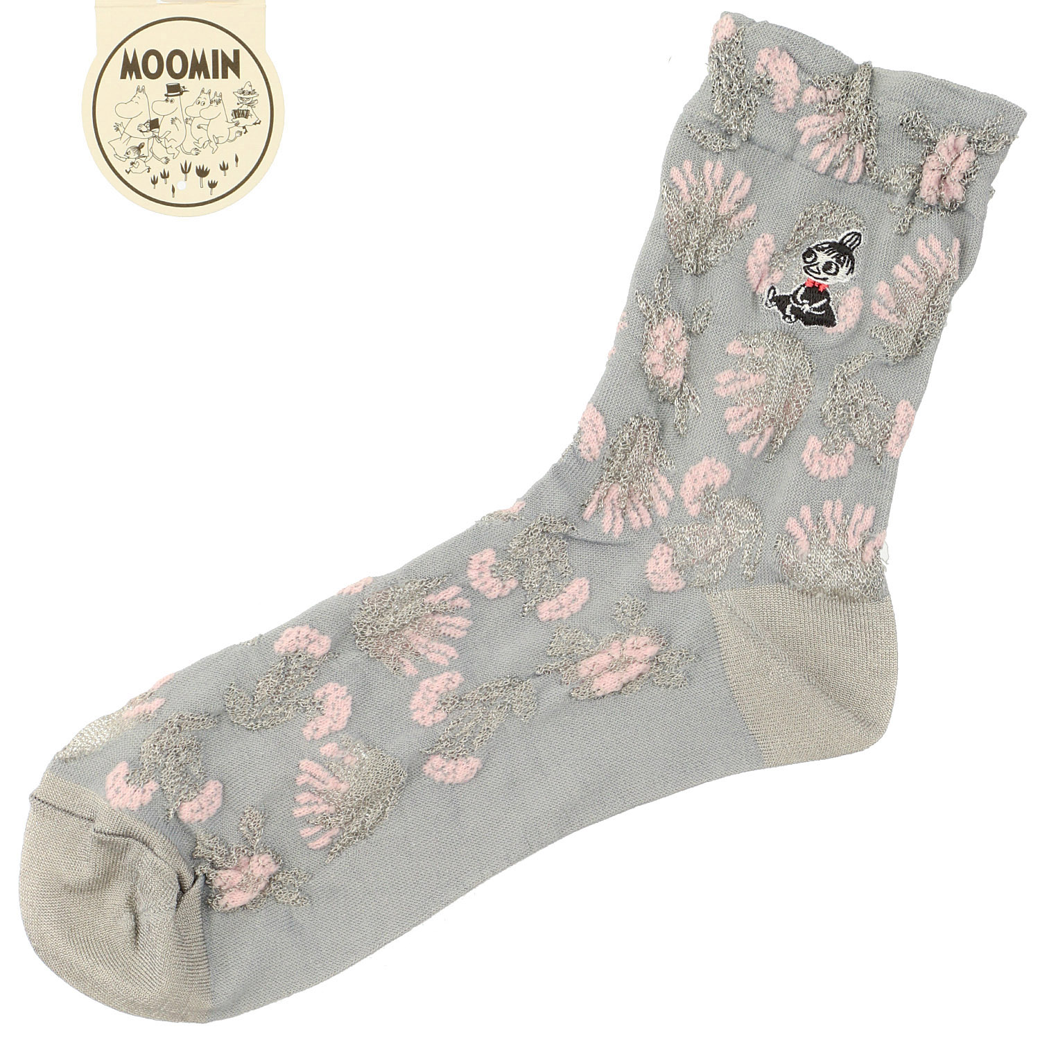 MOOMIN ロークルーソックス 花柄ミイ刺繍【在庫限り】 - 画像2