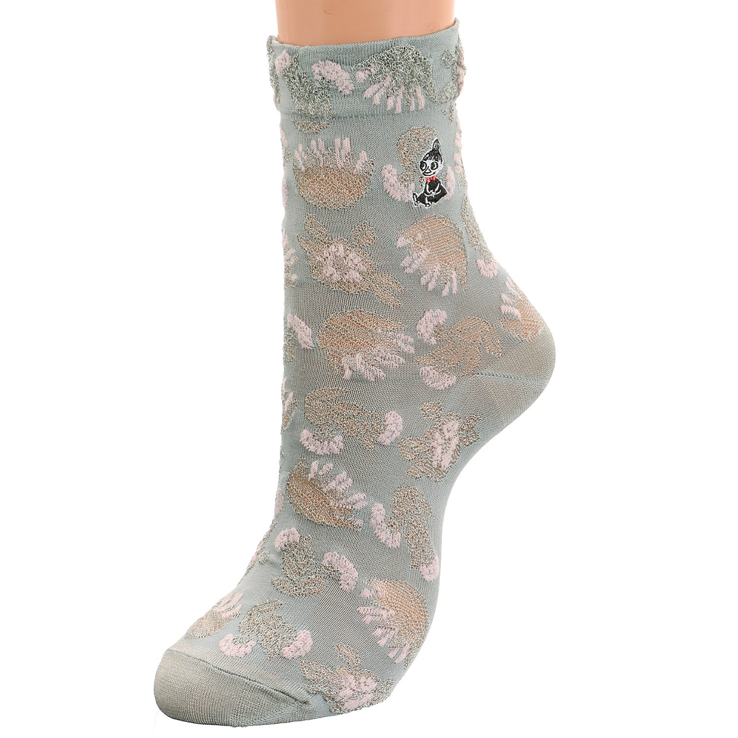 MOOMIN ロークルーソックス 花柄ミイ刺繍【在庫限り】 - 画像3