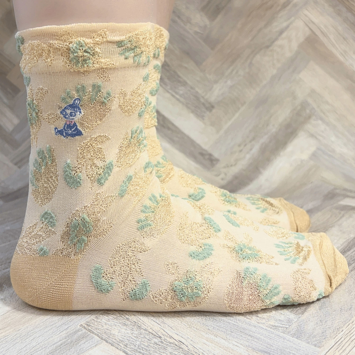 MOOMIN ロークルーソックス 花柄ミイ刺繍【在庫限り】 - 画像7