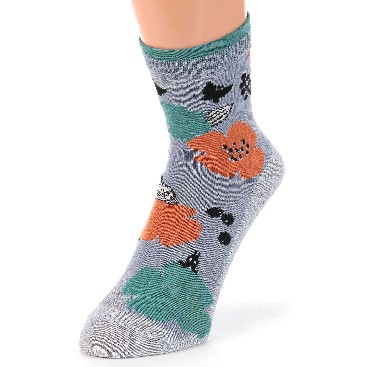 MOOMIN ロークルーソックス 大花ミイ刺繍【在庫限り】 - 画像2