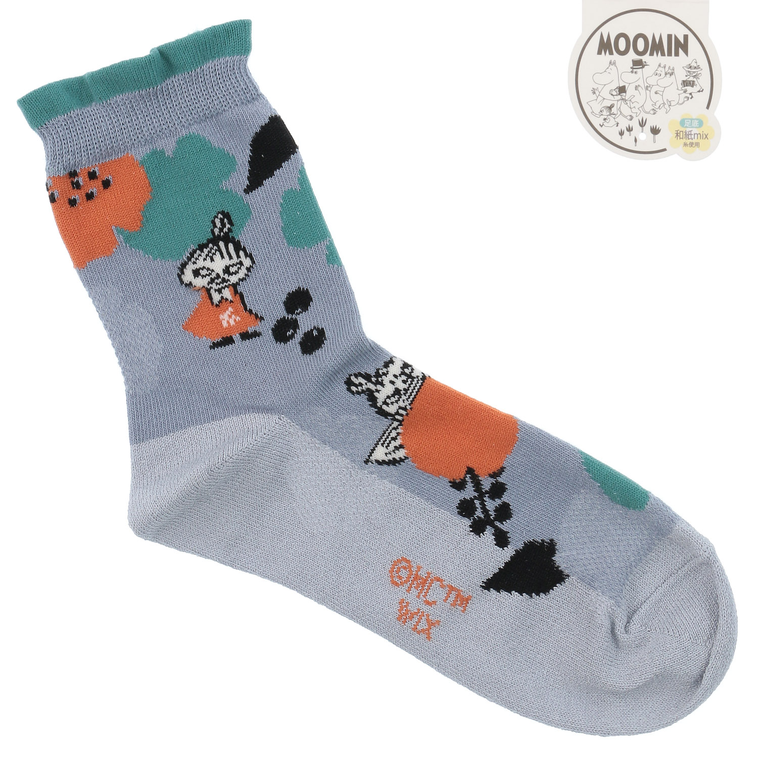 MOOMIN ロークルーソックス 大花ミイ刺繍【在庫限り】