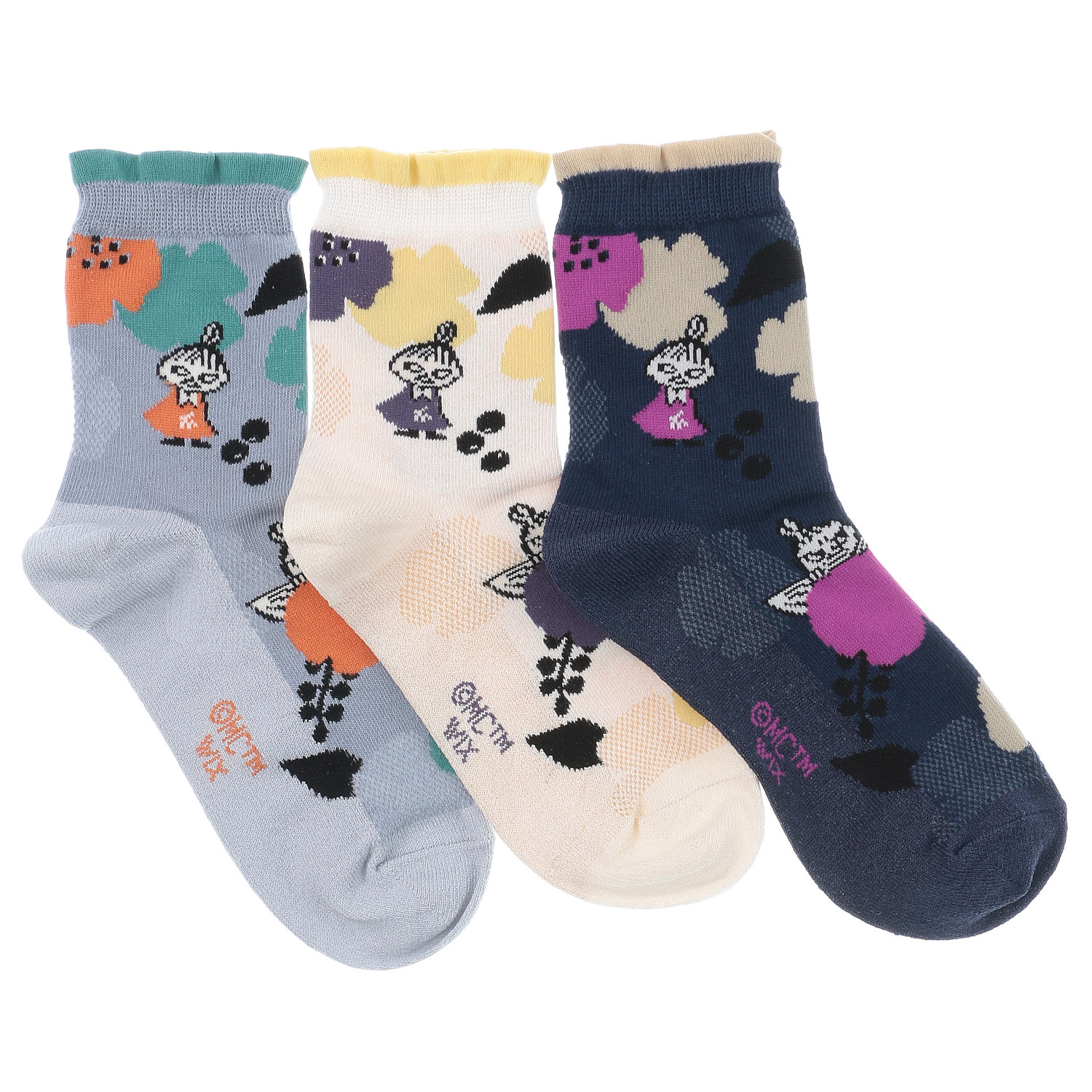 MOOMIN ロークルーソックス 大花ミイ刺繍【在庫限り】