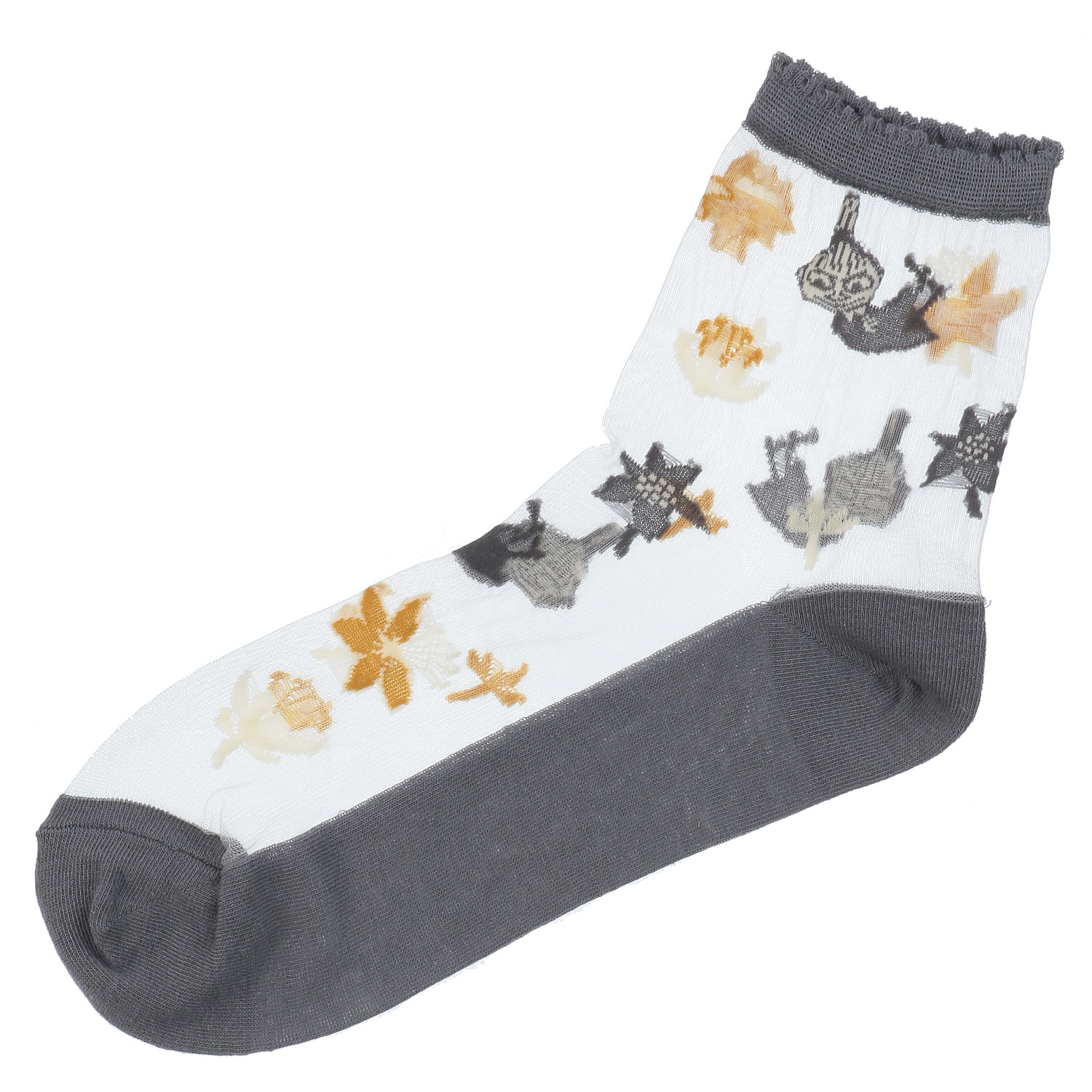 MOOMIN ロークルーソックス シースルー ミイと花【在庫限り】