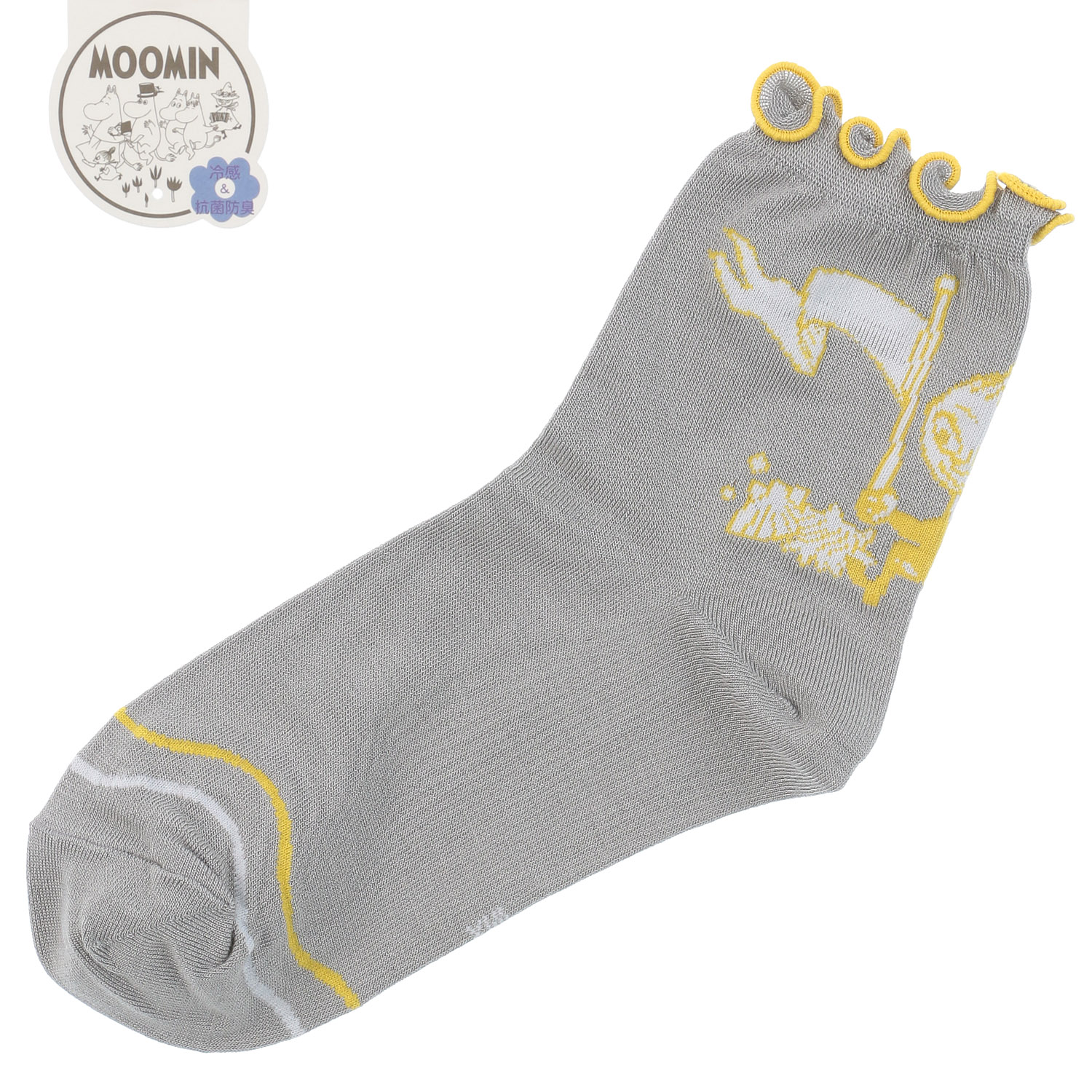 MOOMIN 冷感ロークルーソックス メロウフラッグミイ柄 - 画像2