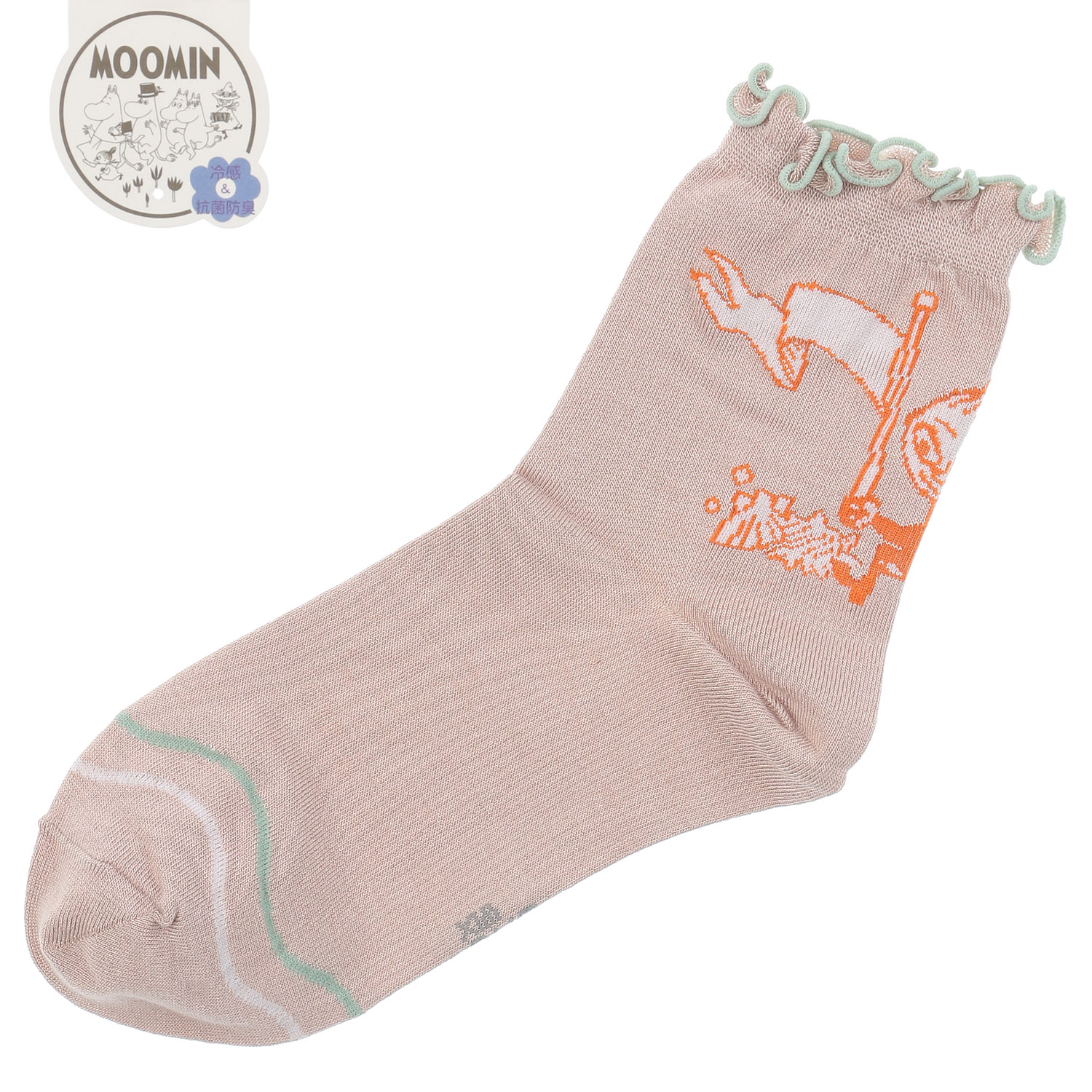 MOOMIN 冷感ロークルーソックス メロウフラッグミイ柄 - 画像3
