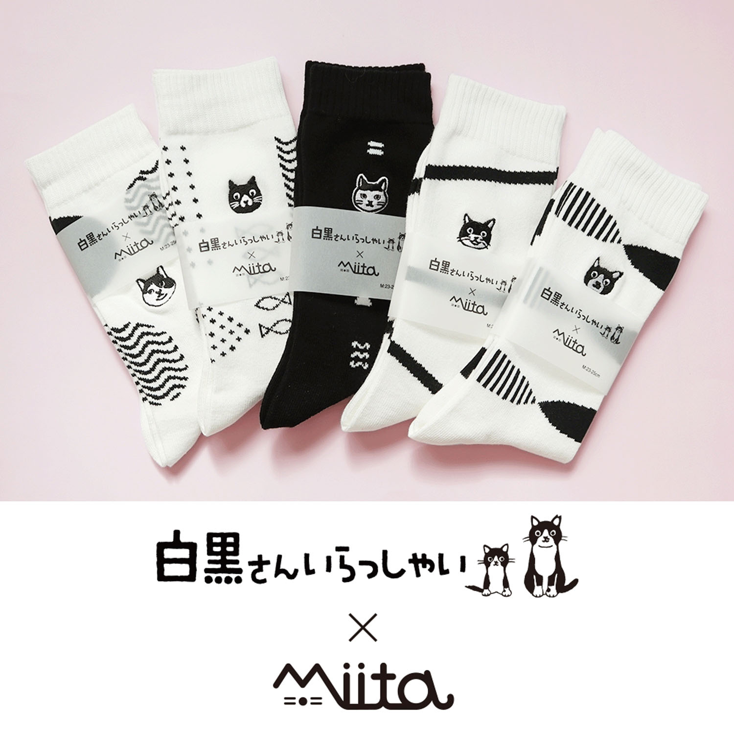 Miita 【白黒さんいらっしゃい×Miita】白黒ソックス