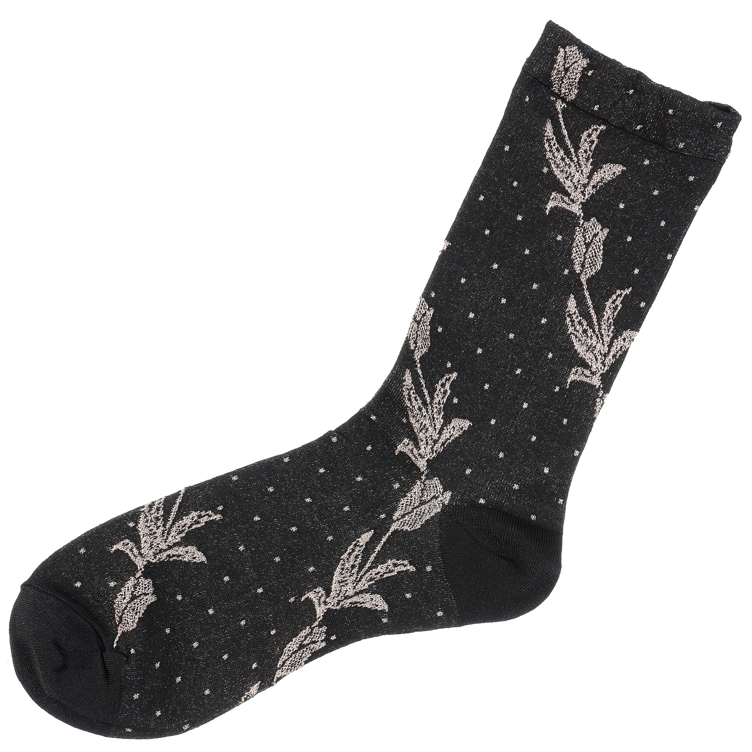 プティパ クルー丈 光沢 バイヤスレースドット柄【在庫限り】 - 画像3