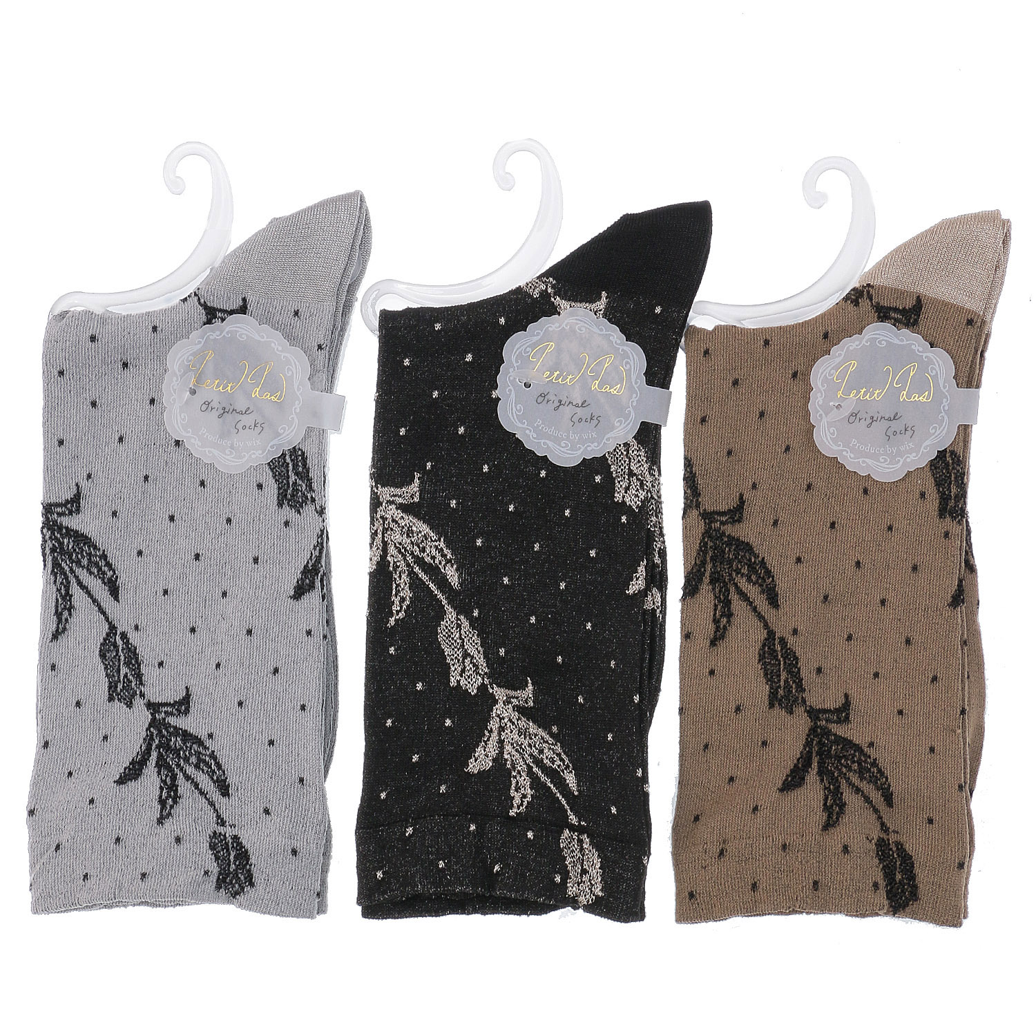 プティパ クルー丈 光沢 バイヤスレースドット柄【在庫限り】