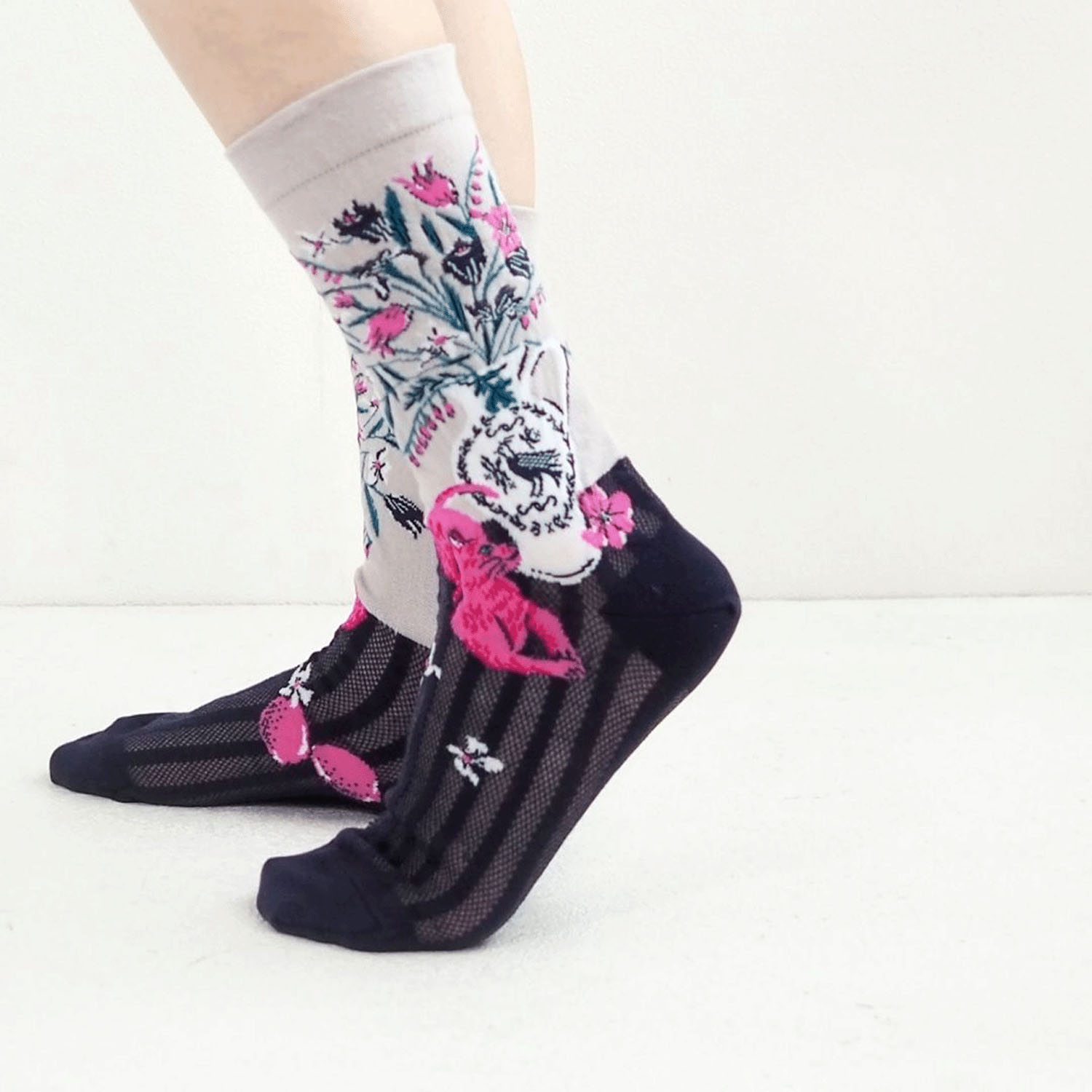 andeotte ハイゲージクルーソックス FLORAL LIFE - 画像3