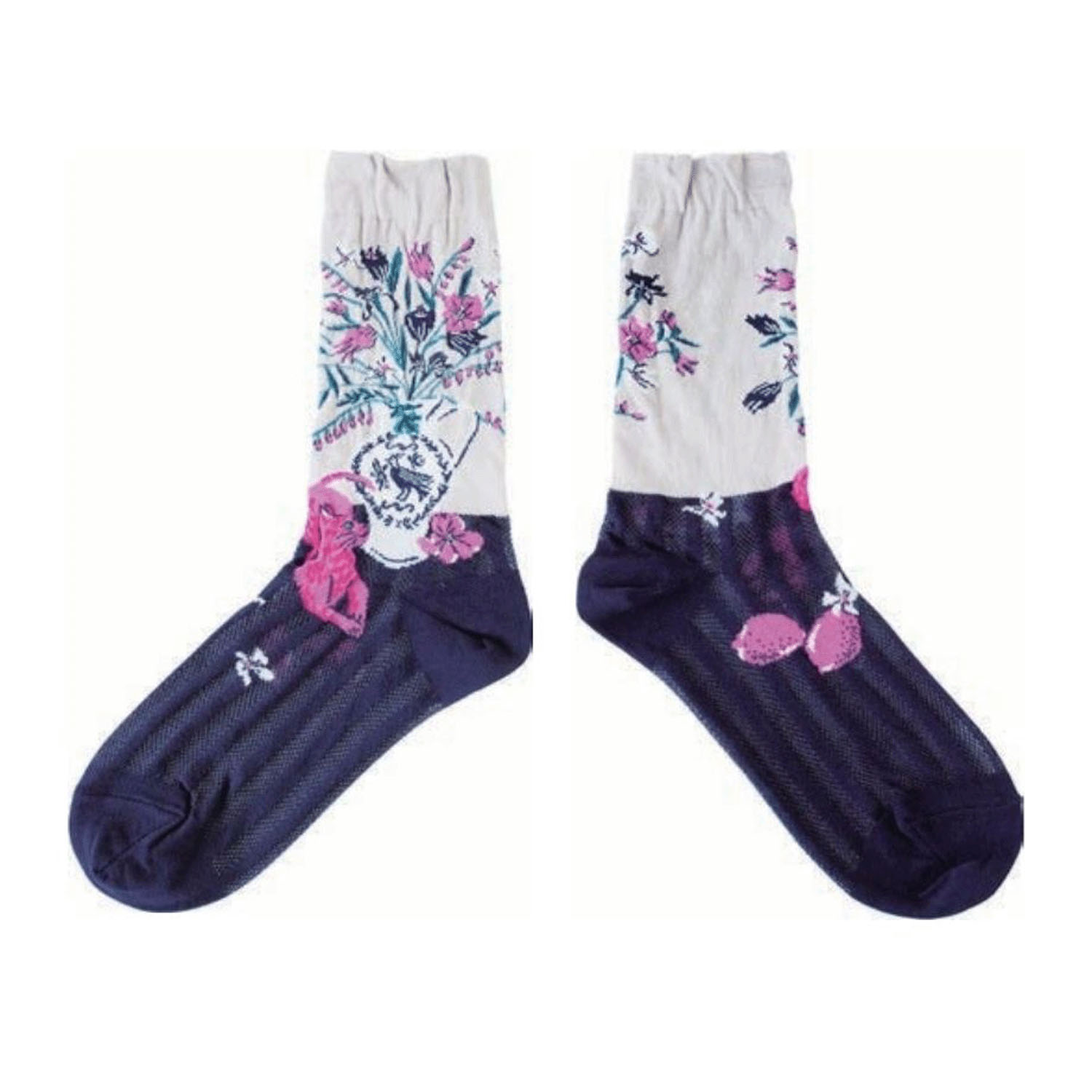 andeotte ハイゲージクルーソックス FLORAL LIFE - 画像1