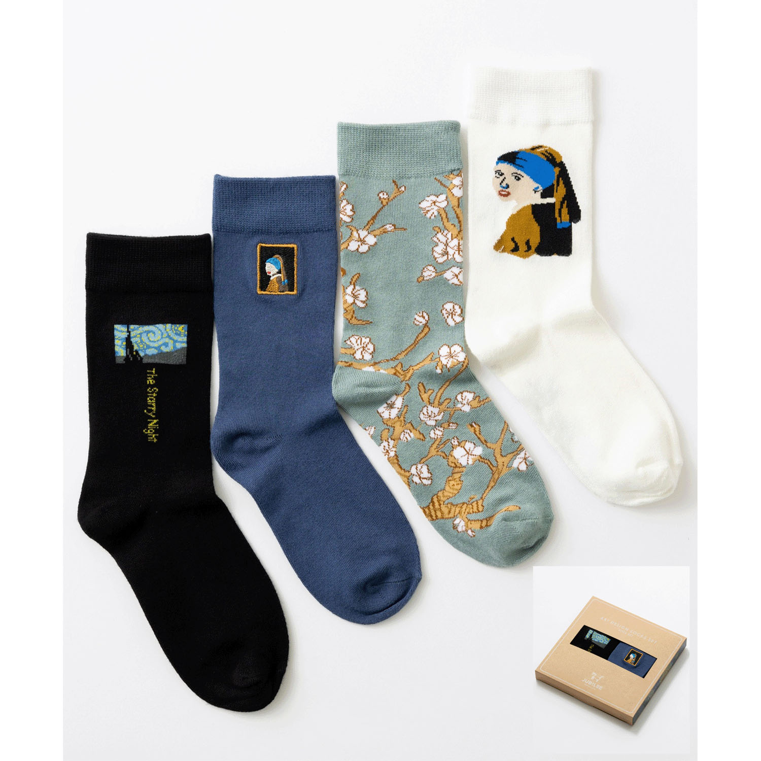 バンブーソックス【4足セット】ポップデザインアソートギフトボックス入り