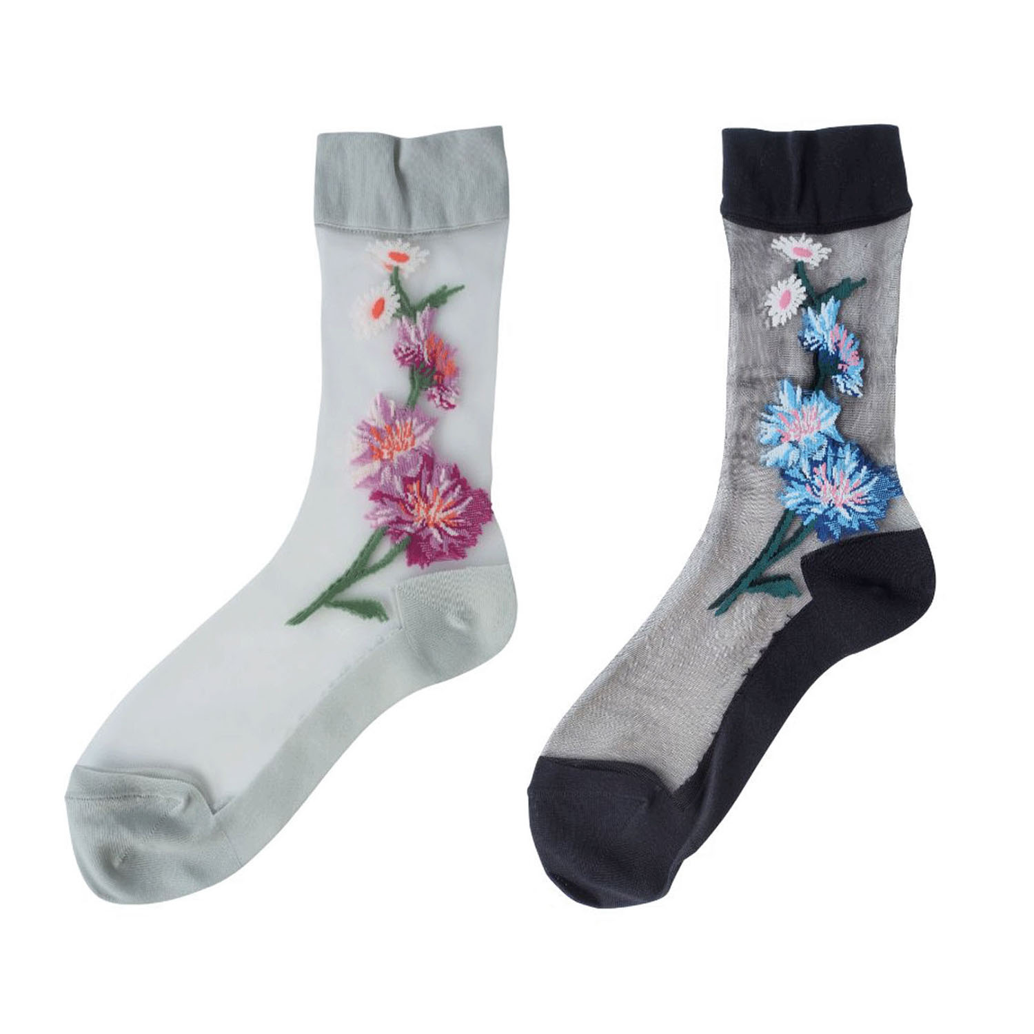 andeotte シースルーソックス CORN FLOWER