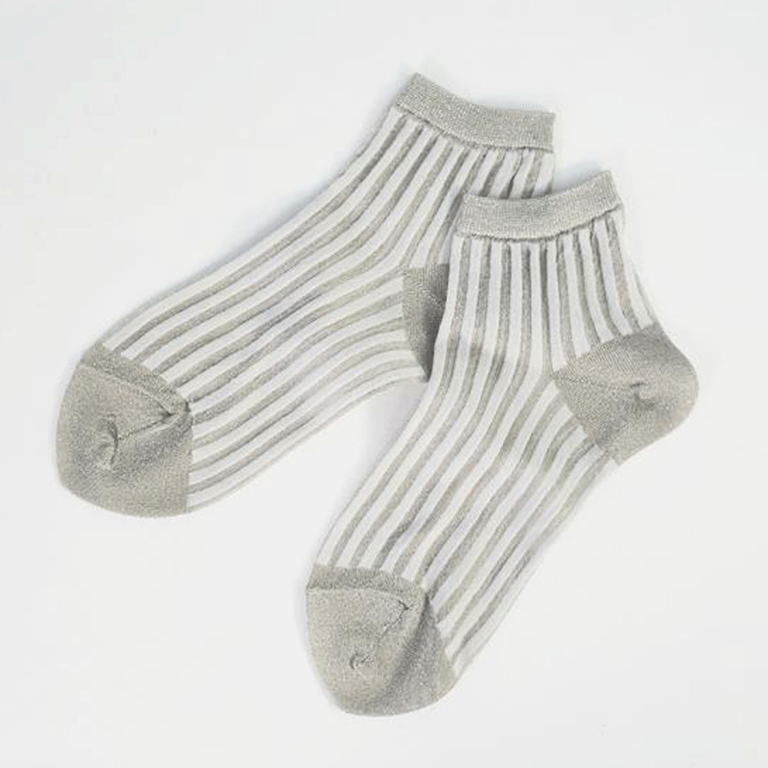 andeotte シースルーストライプラメソックス ショート丈【在庫限り】 - 画像3