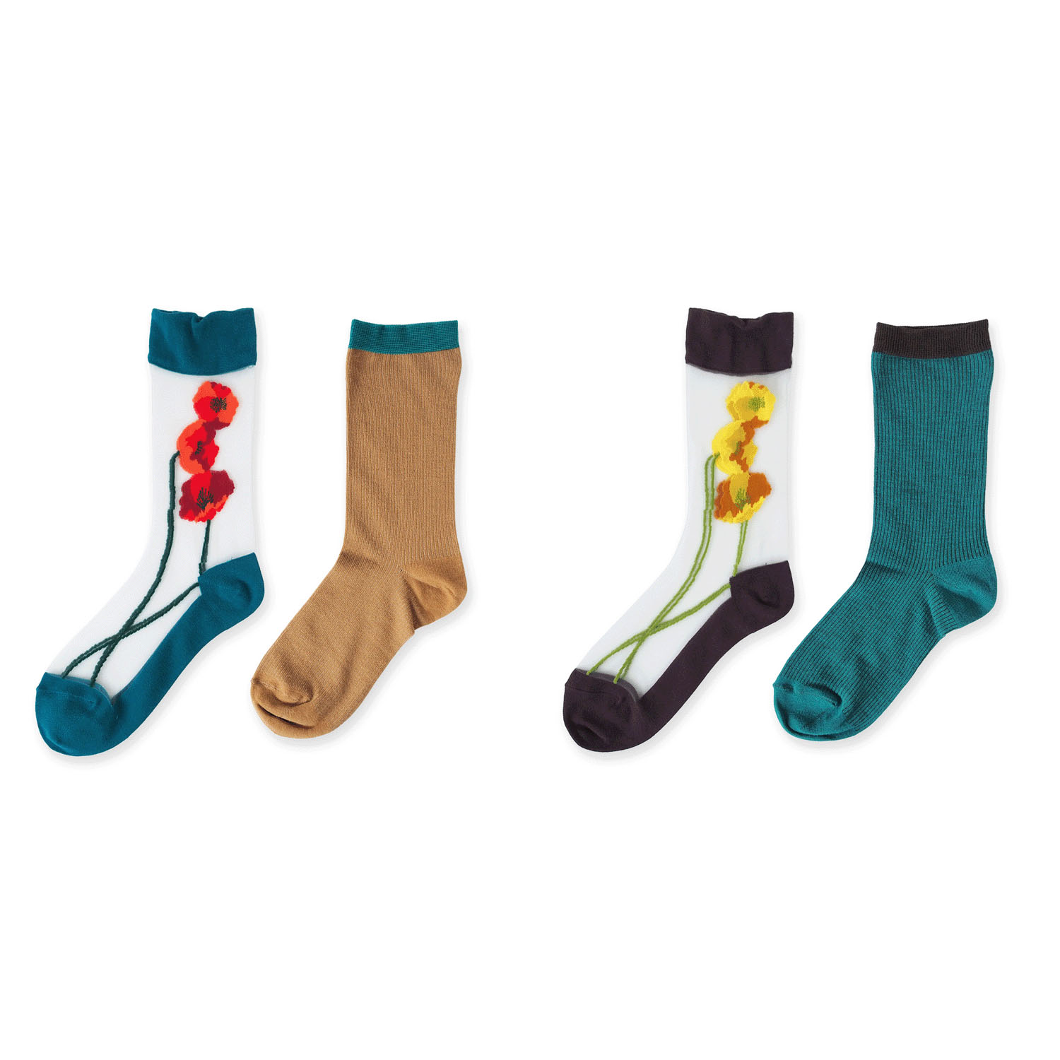 ande レイヤードソックス POPPY【在庫限り】