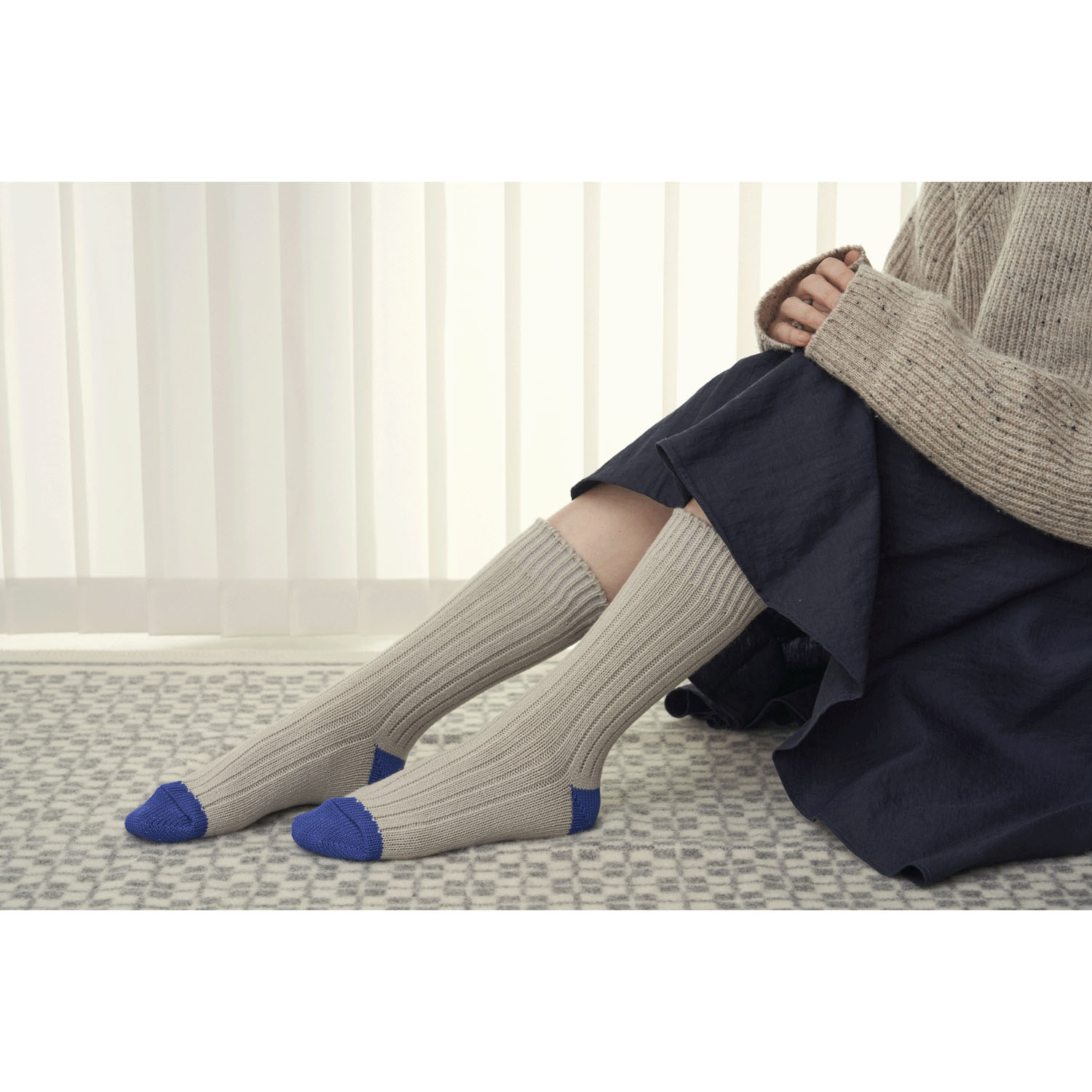 fromF low gauge rib（ローゲージリブ）クルー丈ソックス - 画像3