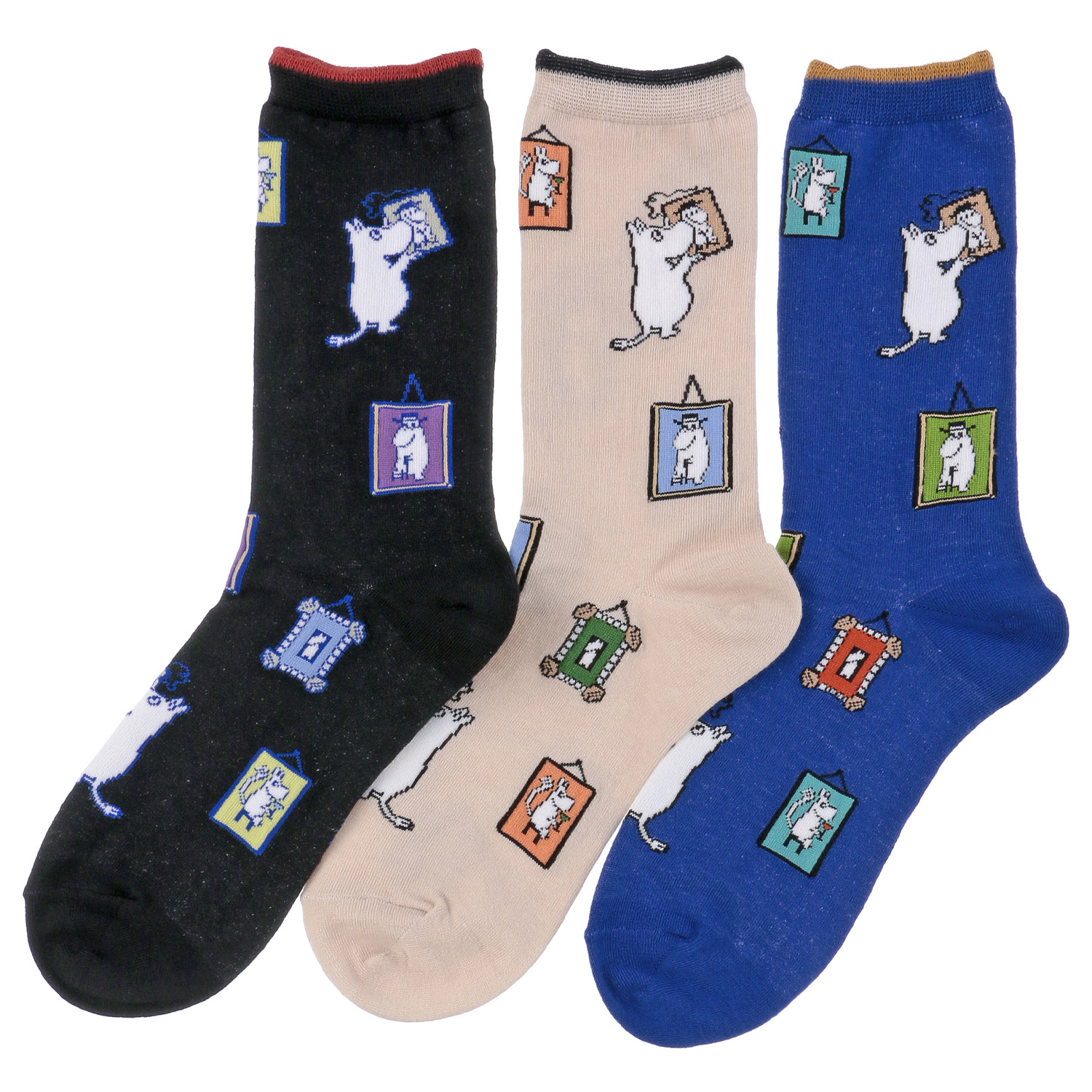 MOOMIN クルーソックス ムーミンと絵画【在庫限り】