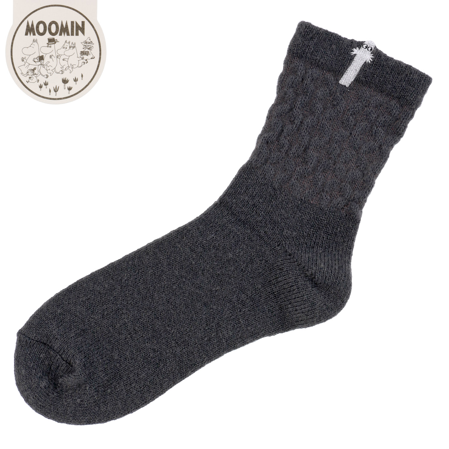 MOOMIN ロークルーソックス ふわふわニット 飛出ニョロ刺繍【在庫限り】 - 画像4