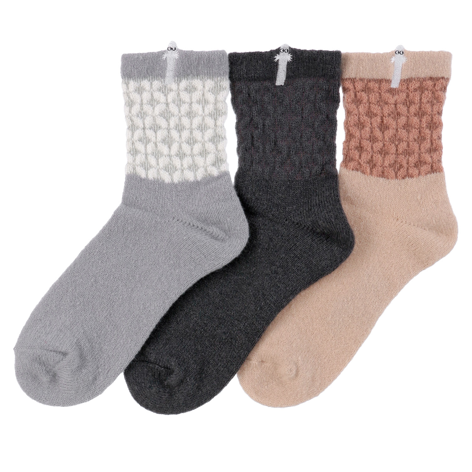 MOOMIN ロークルーソックス ふわふわニット 飛出ニョロ刺繍【在庫限り】