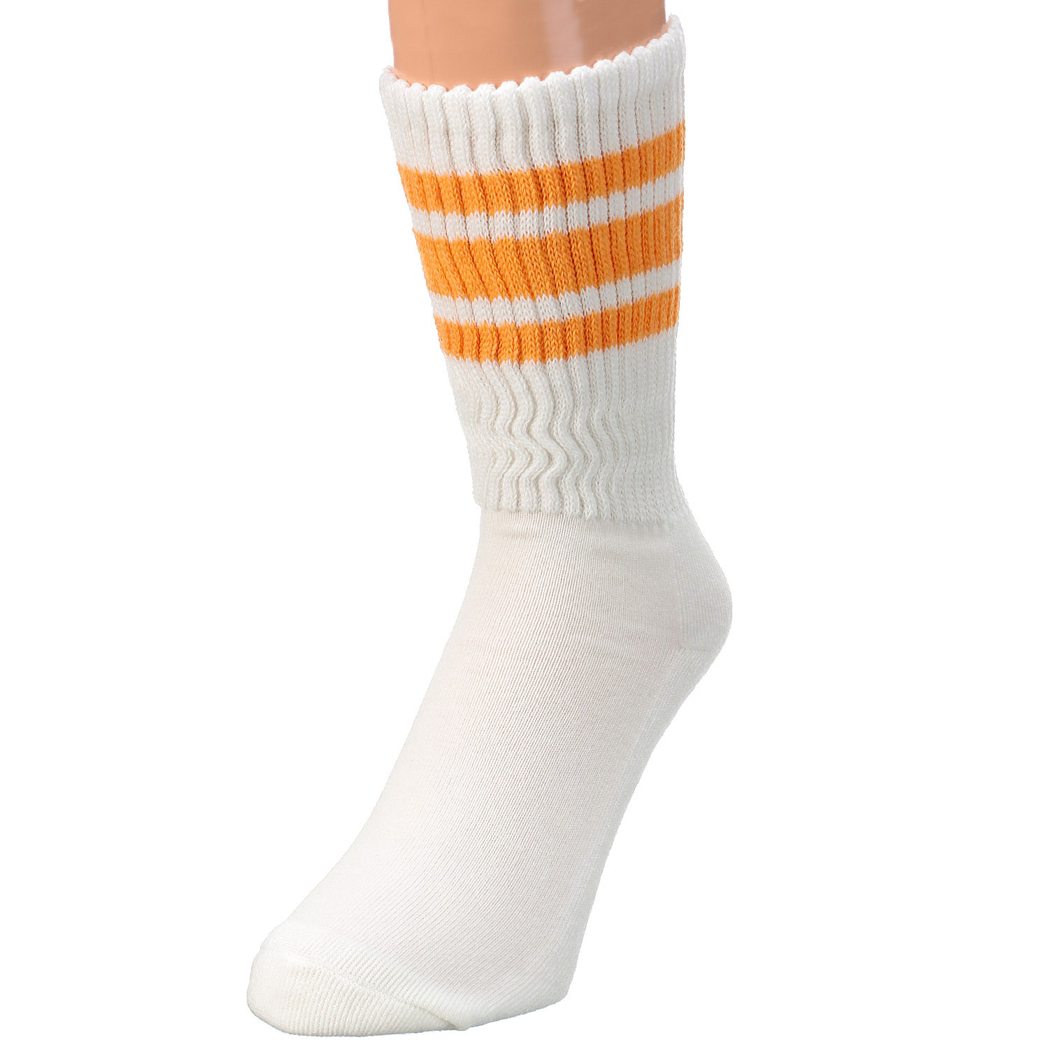 FRUIT OF THE LOOM／ フルーツオブザルーム  3足セット   リッチェル編み クルー丈 ボーダー 靴下 - 画像2