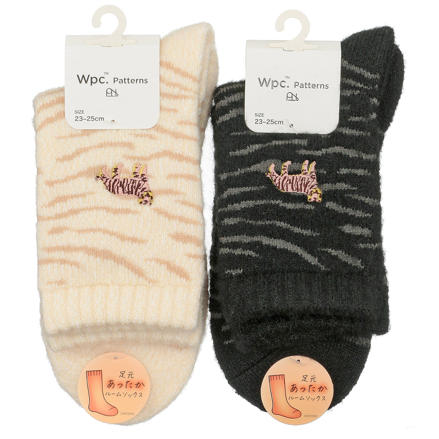 Wpc．Patterns ルームソックス トラ刺繍