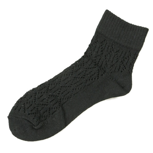 絹混 手編風ソックス