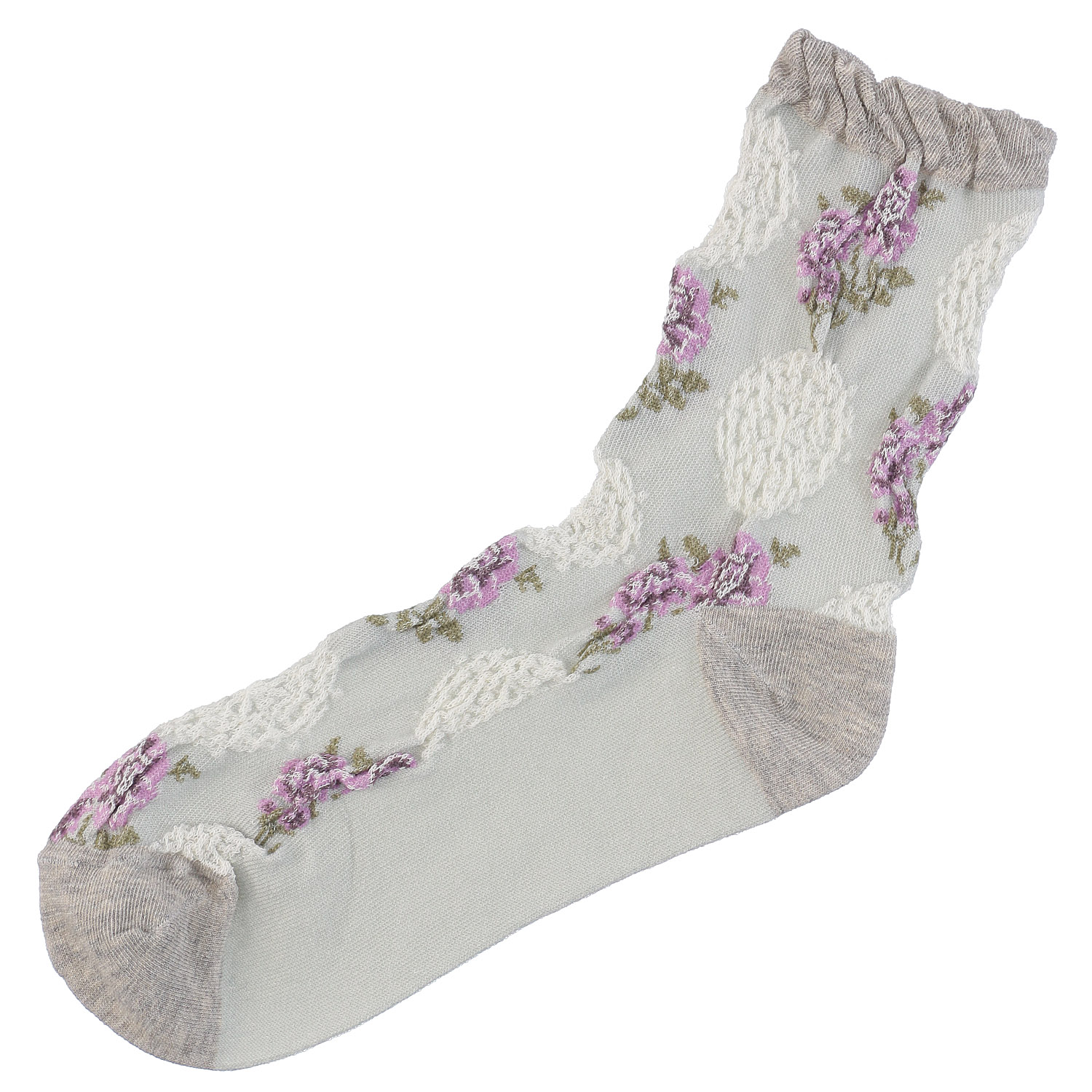 ギュレ フロート大花柄 靴下【在庫限り】 - 画像2