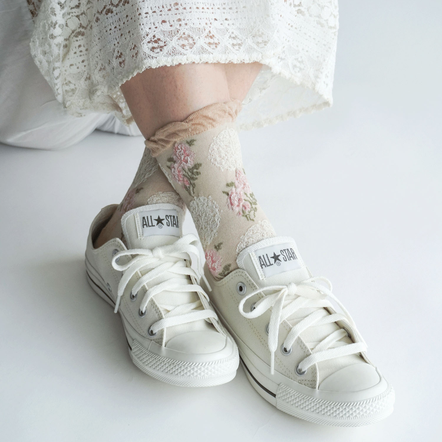 ギュレ フロート大花柄 靴下【在庫限り】 - 画像13